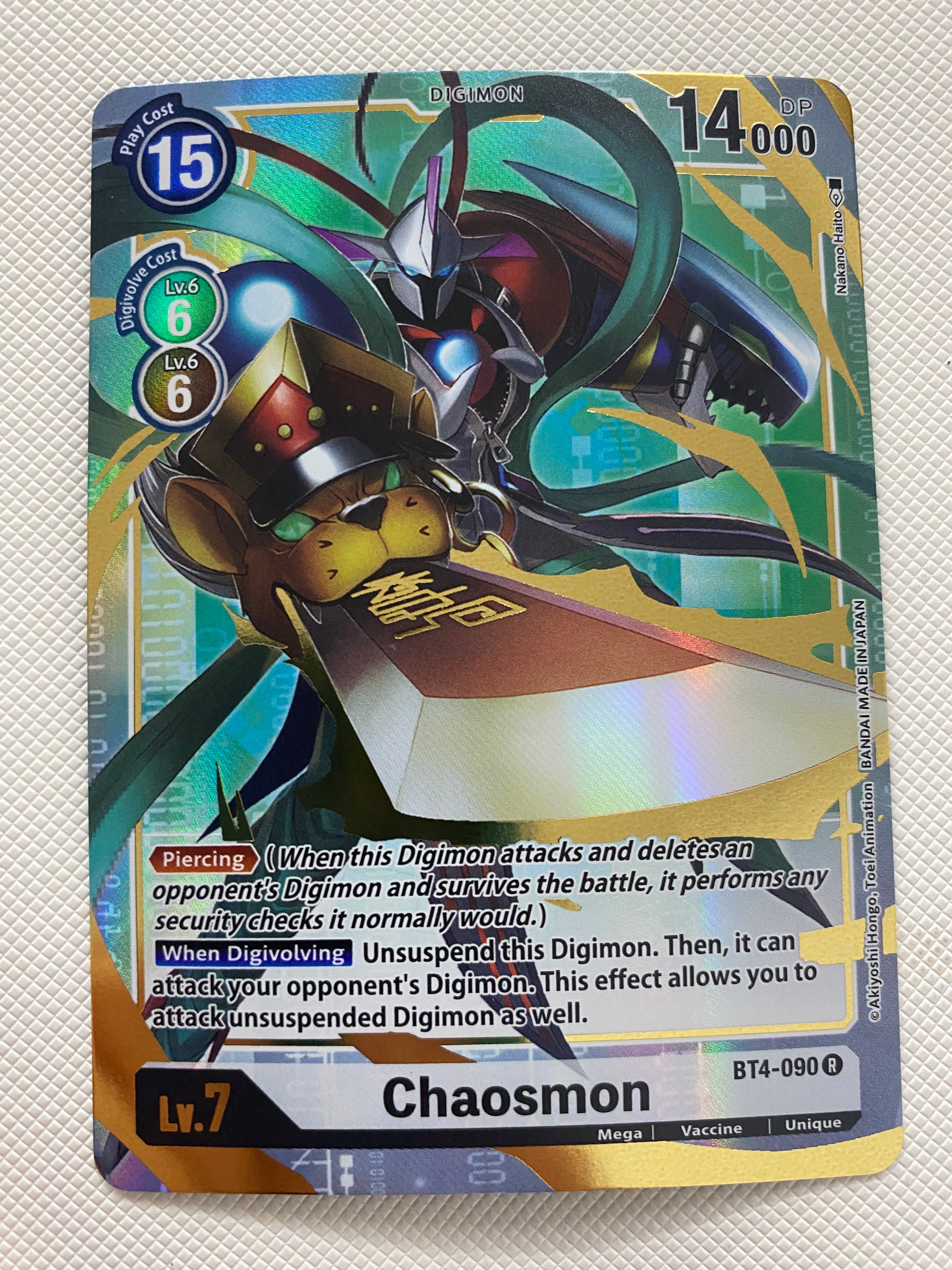 chaosmon digimon card game Digimon TCG Chaosmon BT4-090 R Alternative Art Near Mint