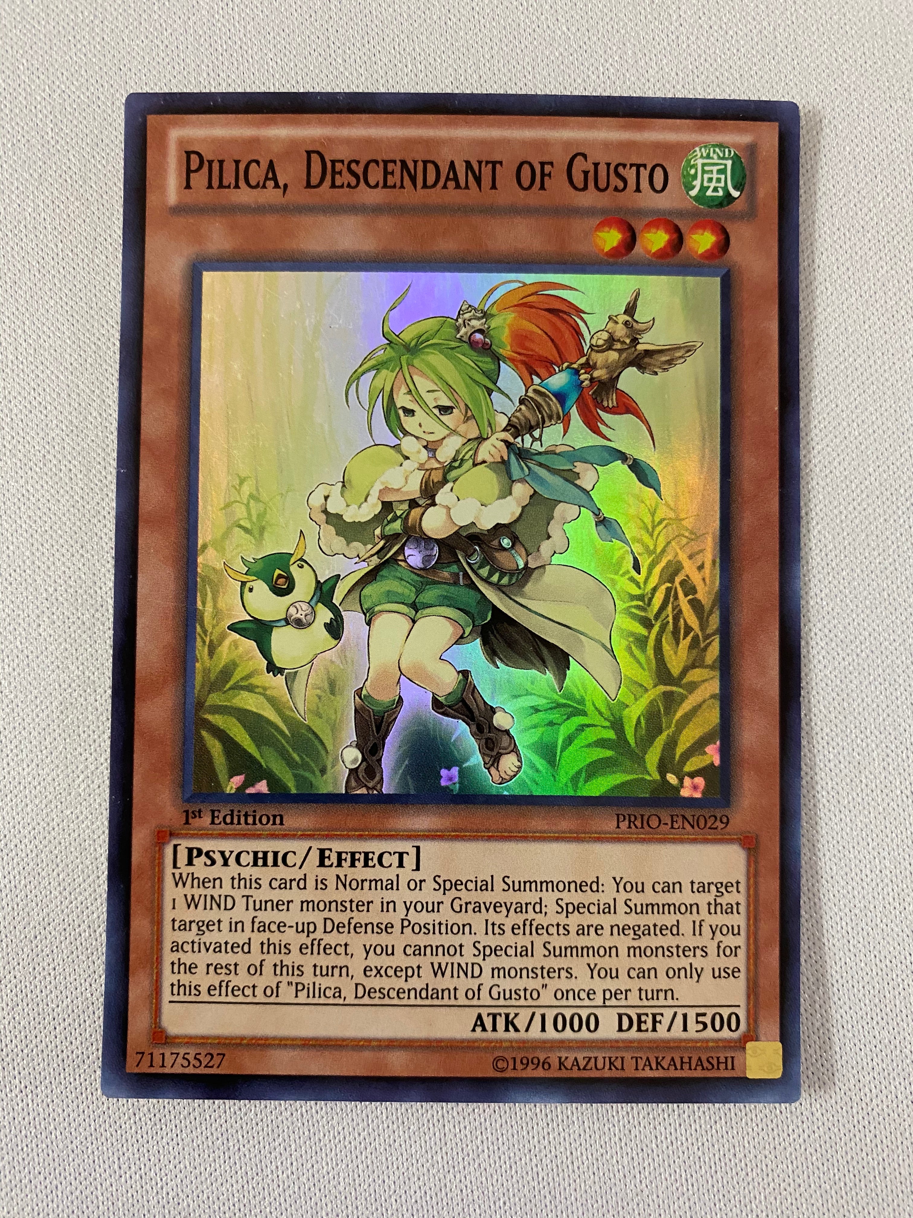 Yugioh Pilica, Descendant of Gusto PRIO-EN029 Super Rare 1st Edition N