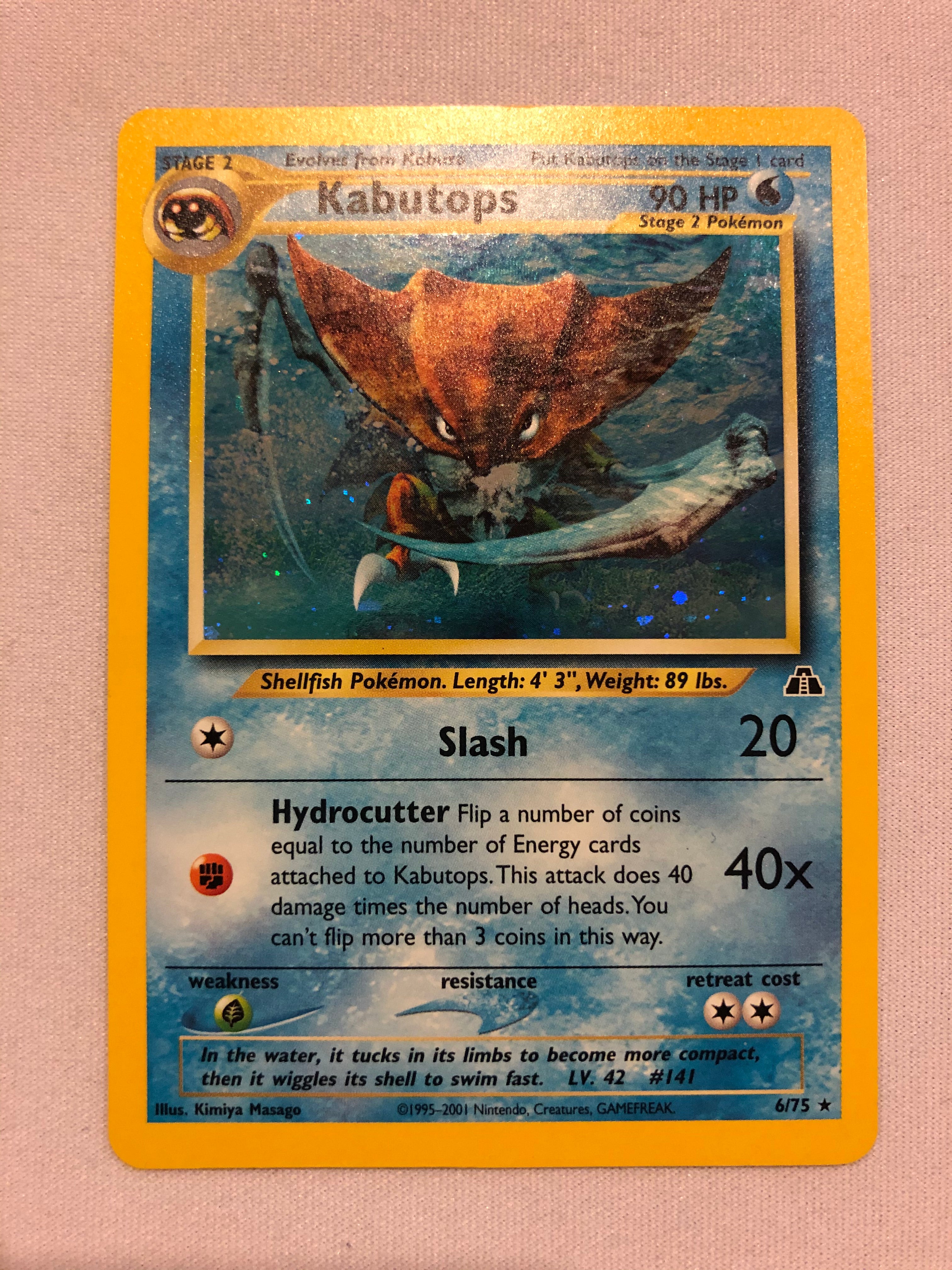 Kabutops 6/75 Holo Rare Neo Discovery Pokemon Card Near Mint Kabutops 6/75 Holo Rare Neo Discovery Pokemon Card Near Mint