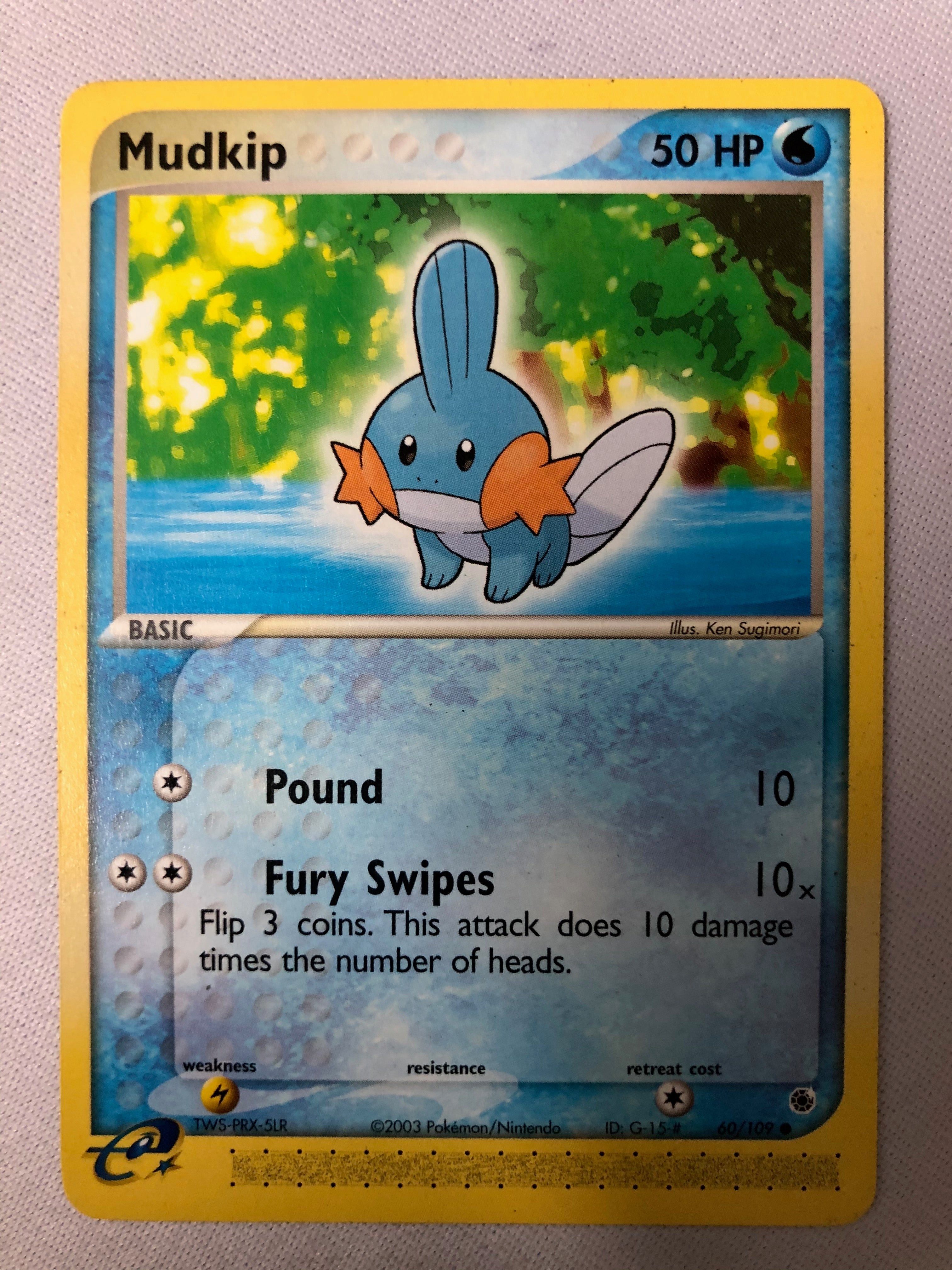 pokemon mudkip card Mudkip 60/109 EX Ruby & Sapphire Common Pokemon Card NM