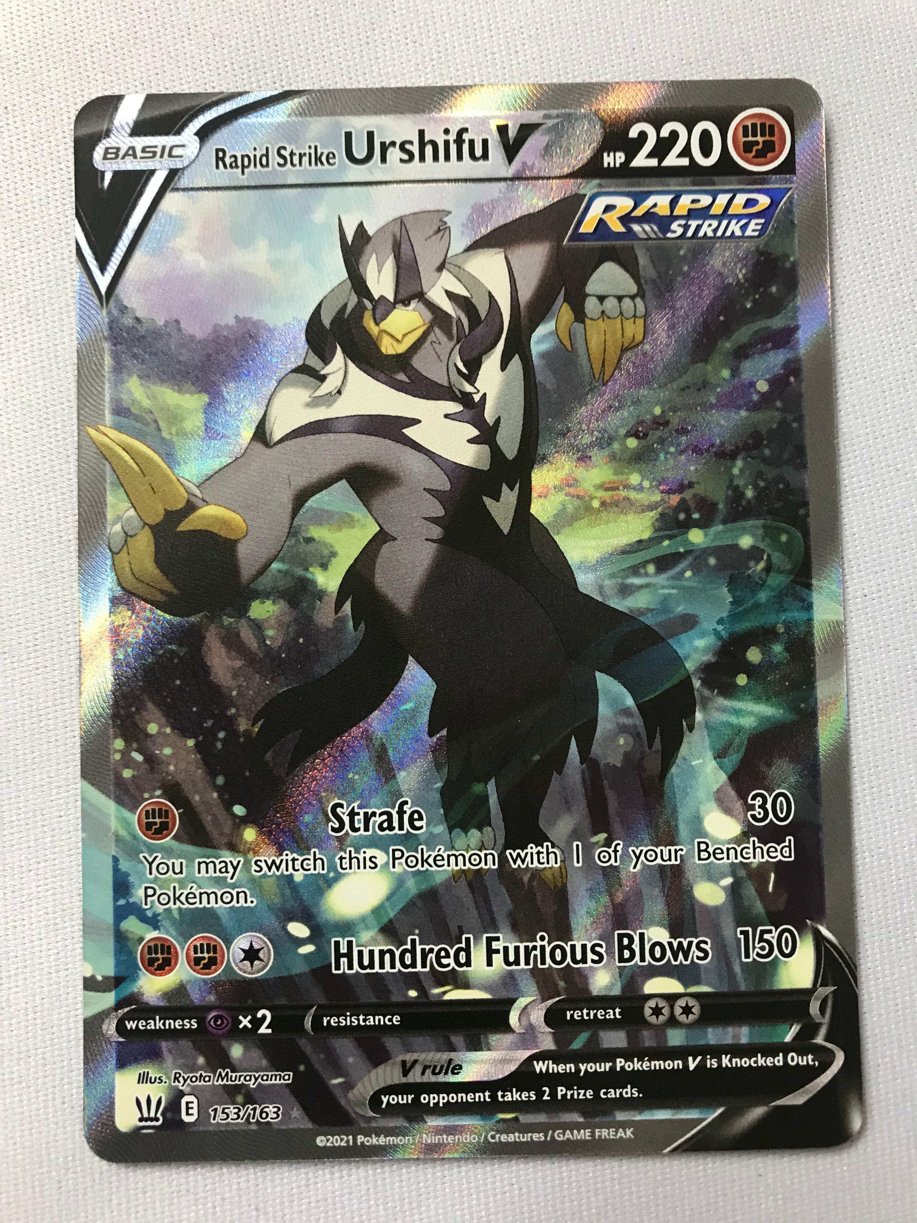 Rapid Strike Urshifu V 153/163 Battle Styles Holo Rare Pokemon Card Ne