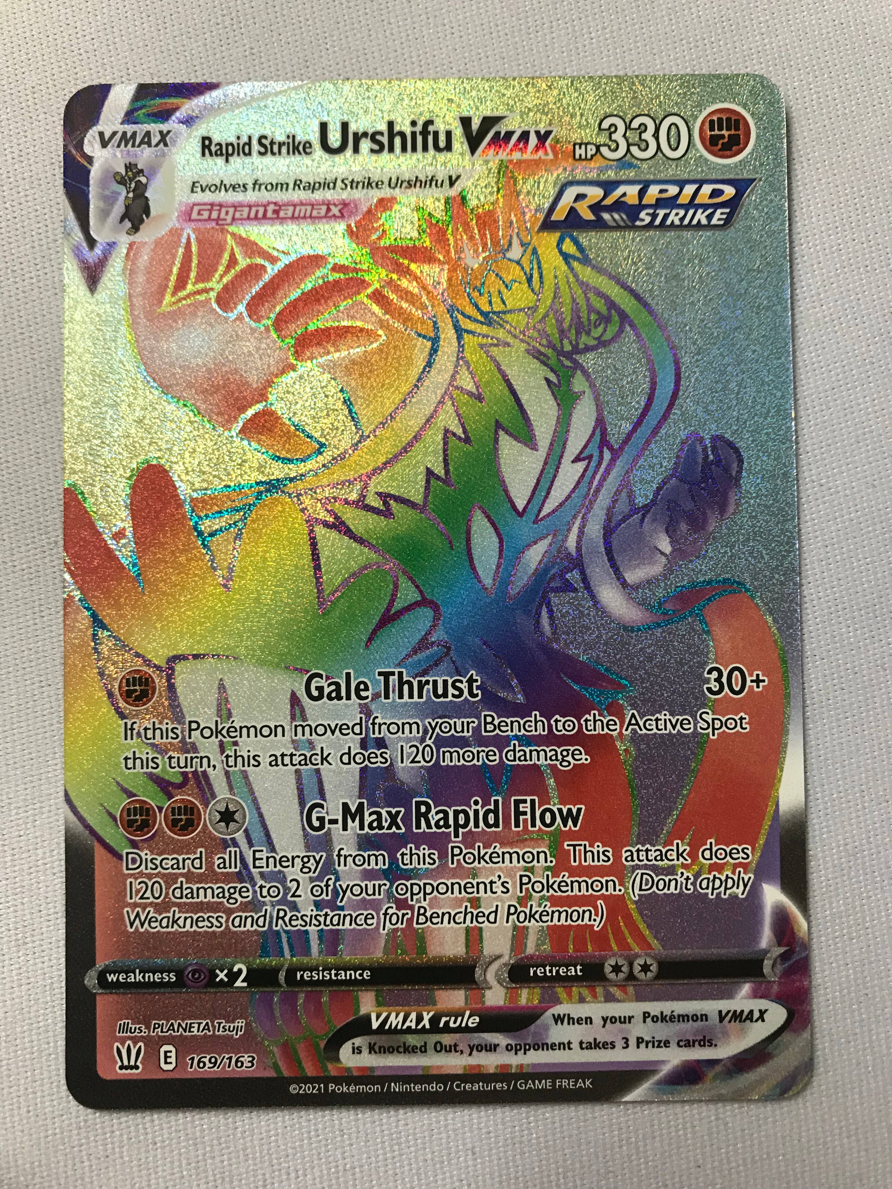 Urshifu VMAX 169/163 Holo Secret Rare Battle Styles Pokemon Card Near