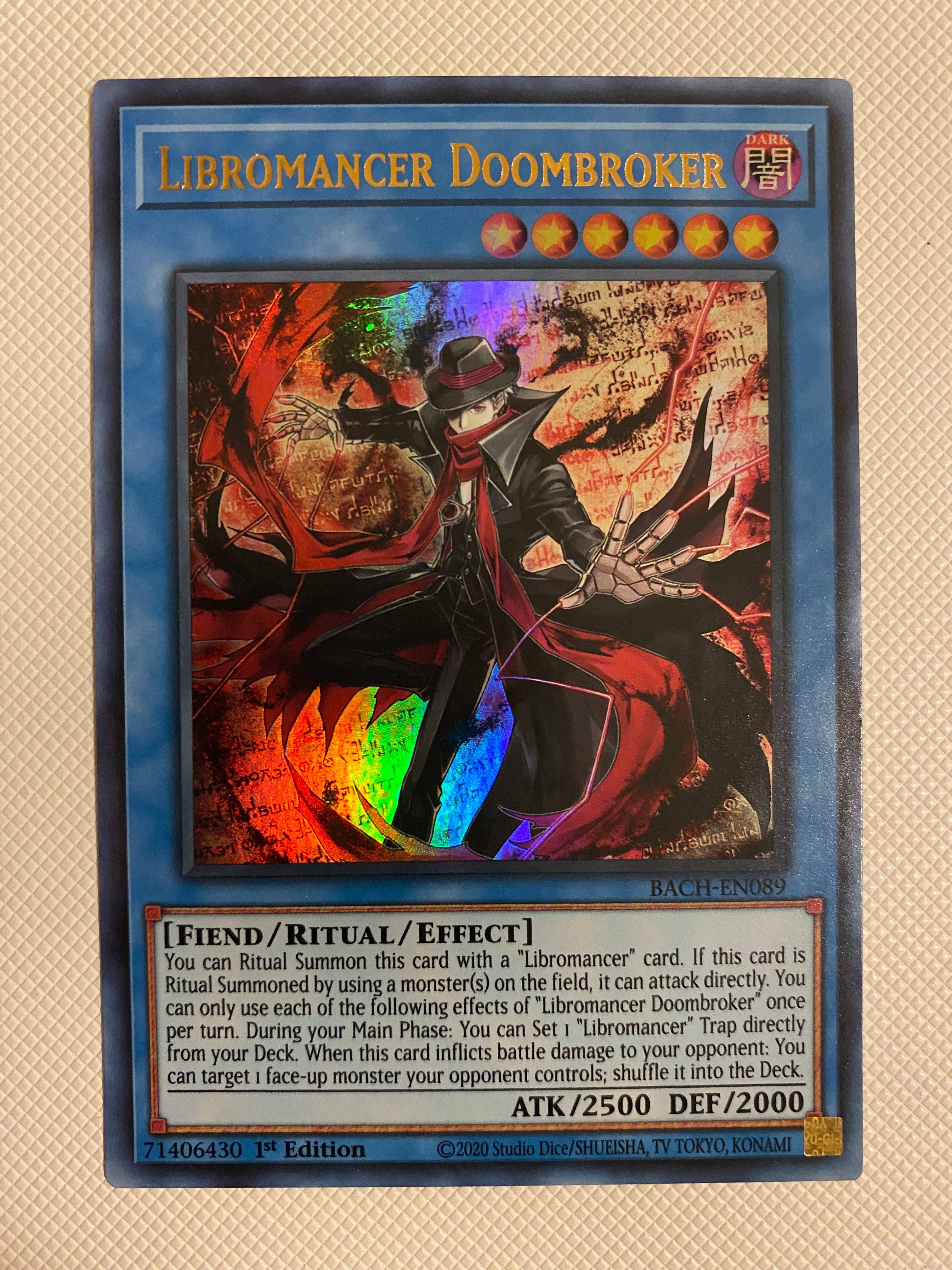 Yugioh Libromancer Doombroker BACH-EN089 1st Edition Ultra Rare Near M
