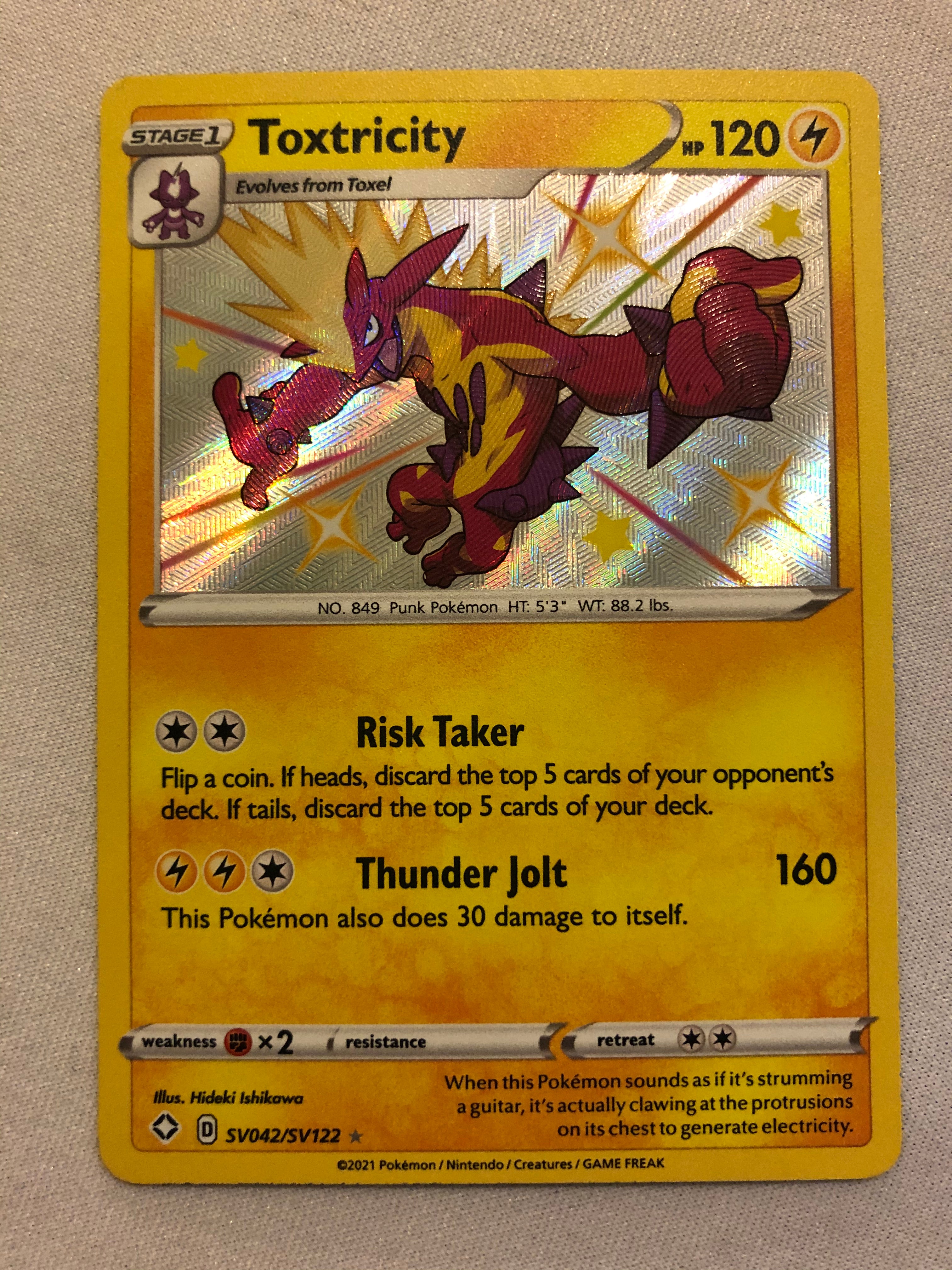 Shiny Toxtricity SV042/SV122 Shining Fates Holo Rare Pokemon Card Near Shiny Toxtricity SV042/SV122 Shining Fates Holo Rare Pokemon Card Near