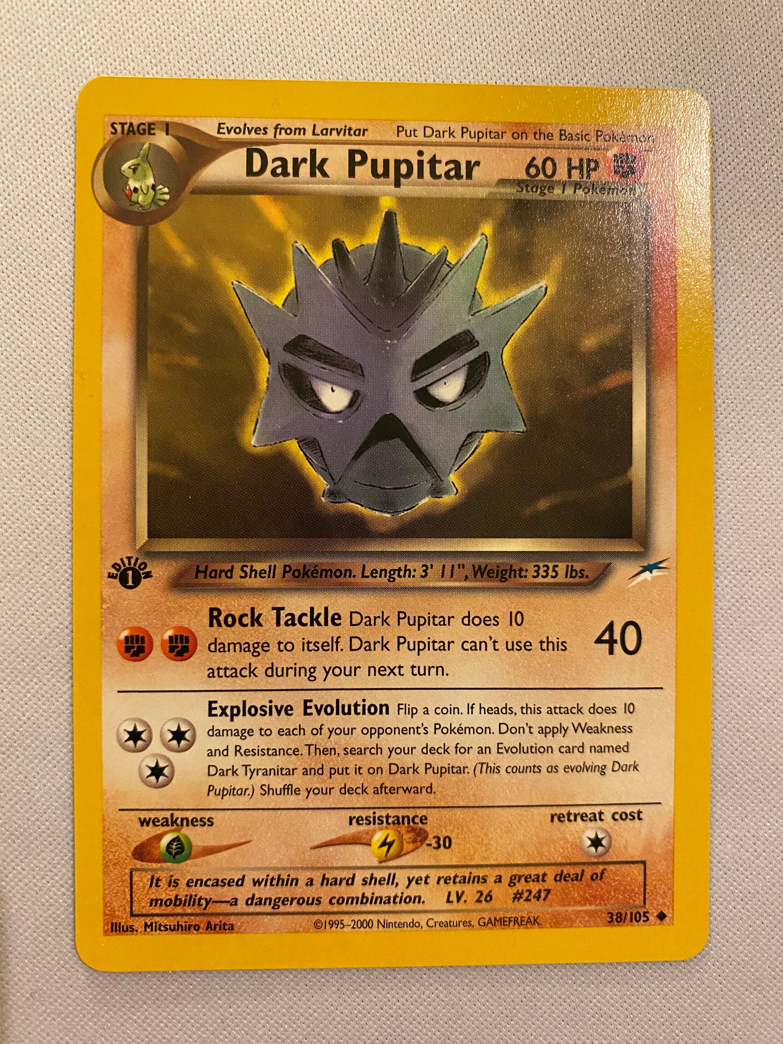 Dark Pupitar 38/105 1st Edition Neo Destiny Pokemon Card Near Mint Dark Pupitar 38/105 1st Edition Neo Destiny Pokemon Card Near Mint