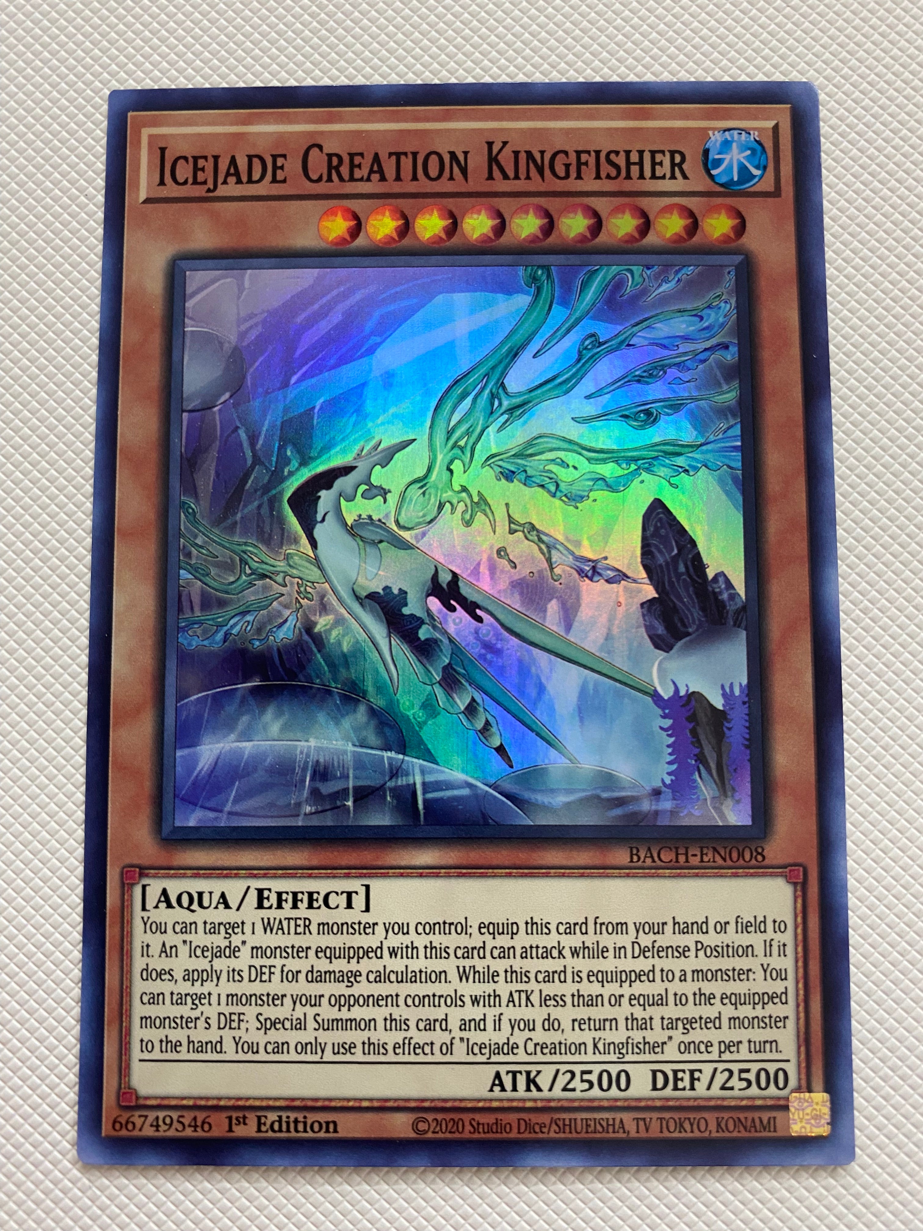 Yugioh Icejade Creation Kingfisher BACH-EN008 Super Rare 1st Edition N