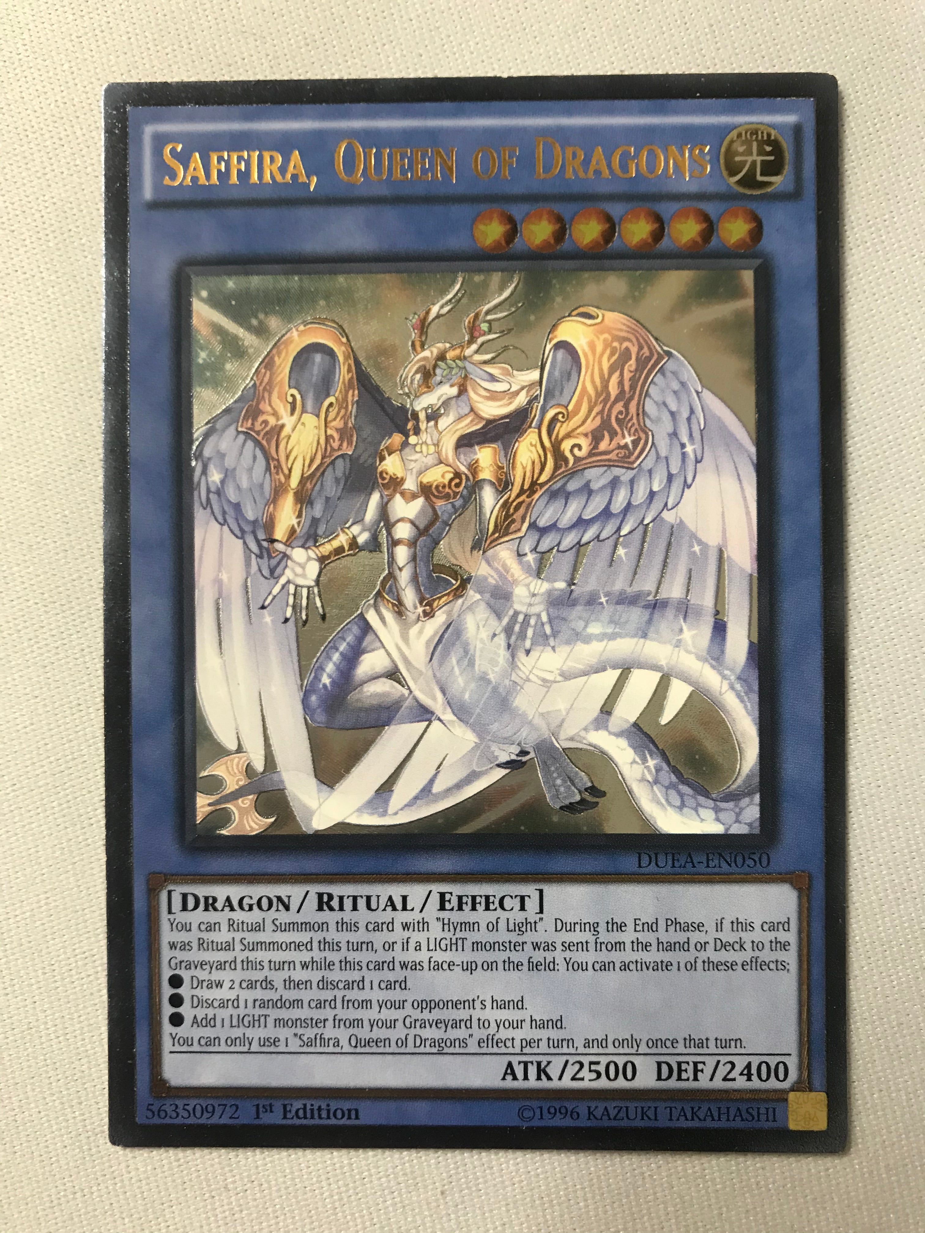Yugioh Saffira, Queen of Dragons DUEA-EN050 1st Ultimate Rare Near Min