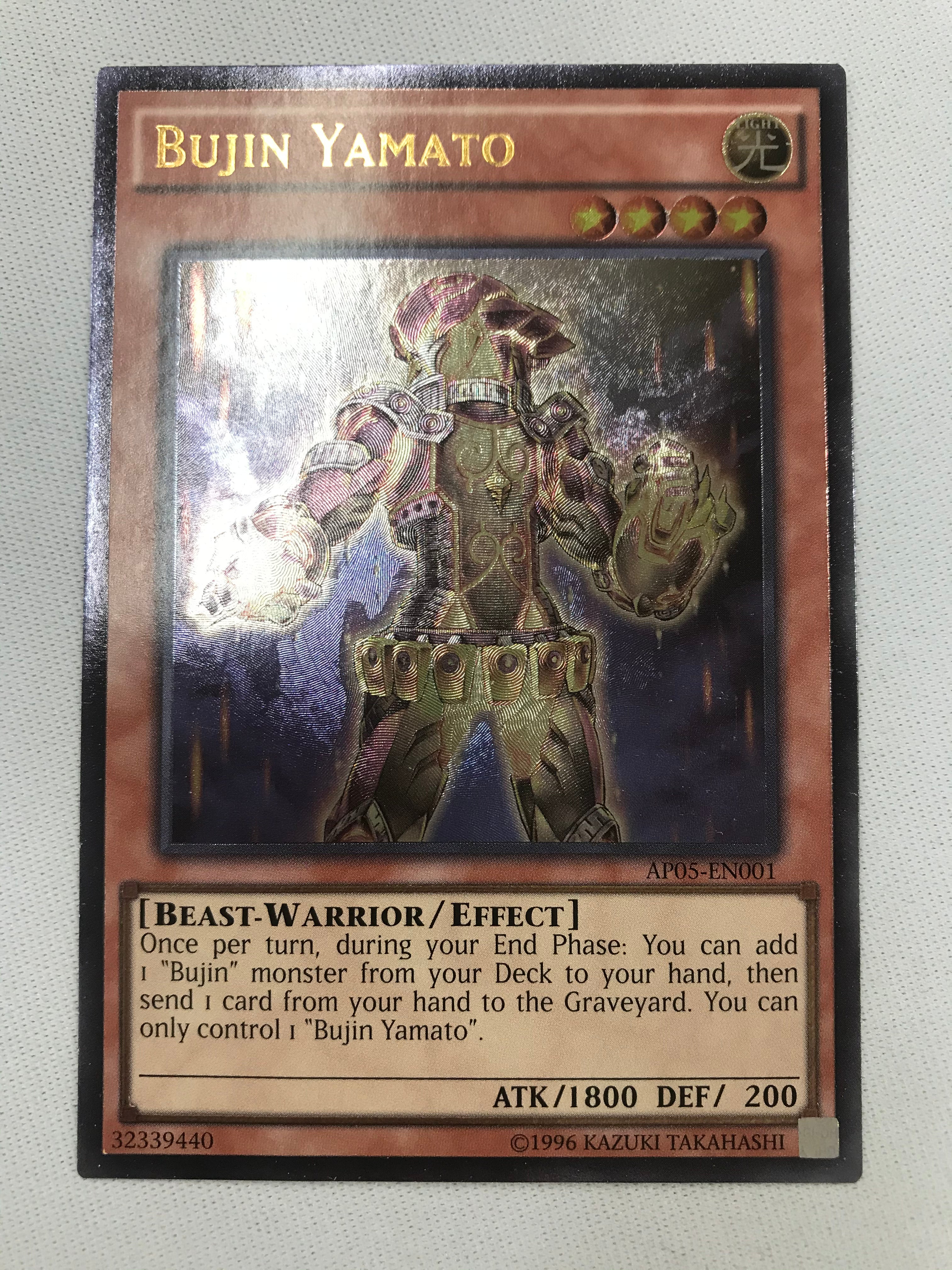 Yugioh Bujin Yamato AP05-EN001 Ultimate Rare Near Mint Yugioh Bujin Yamato AP05-EN001 Ultimate Rare Near Mint