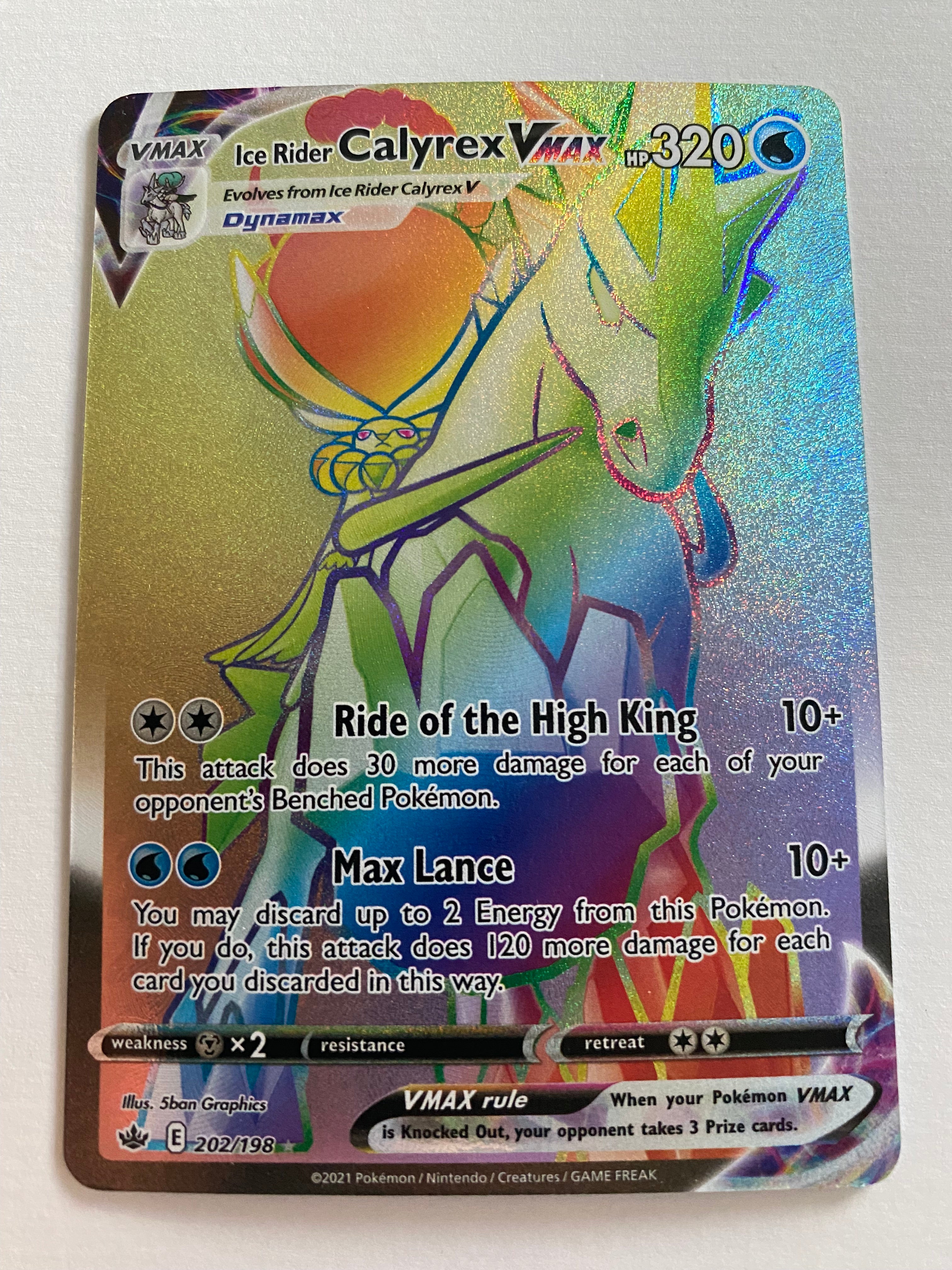 Ice Rider Calyrex VMax 202/198 Secret Rare Chilling Reign Pokemon Card
