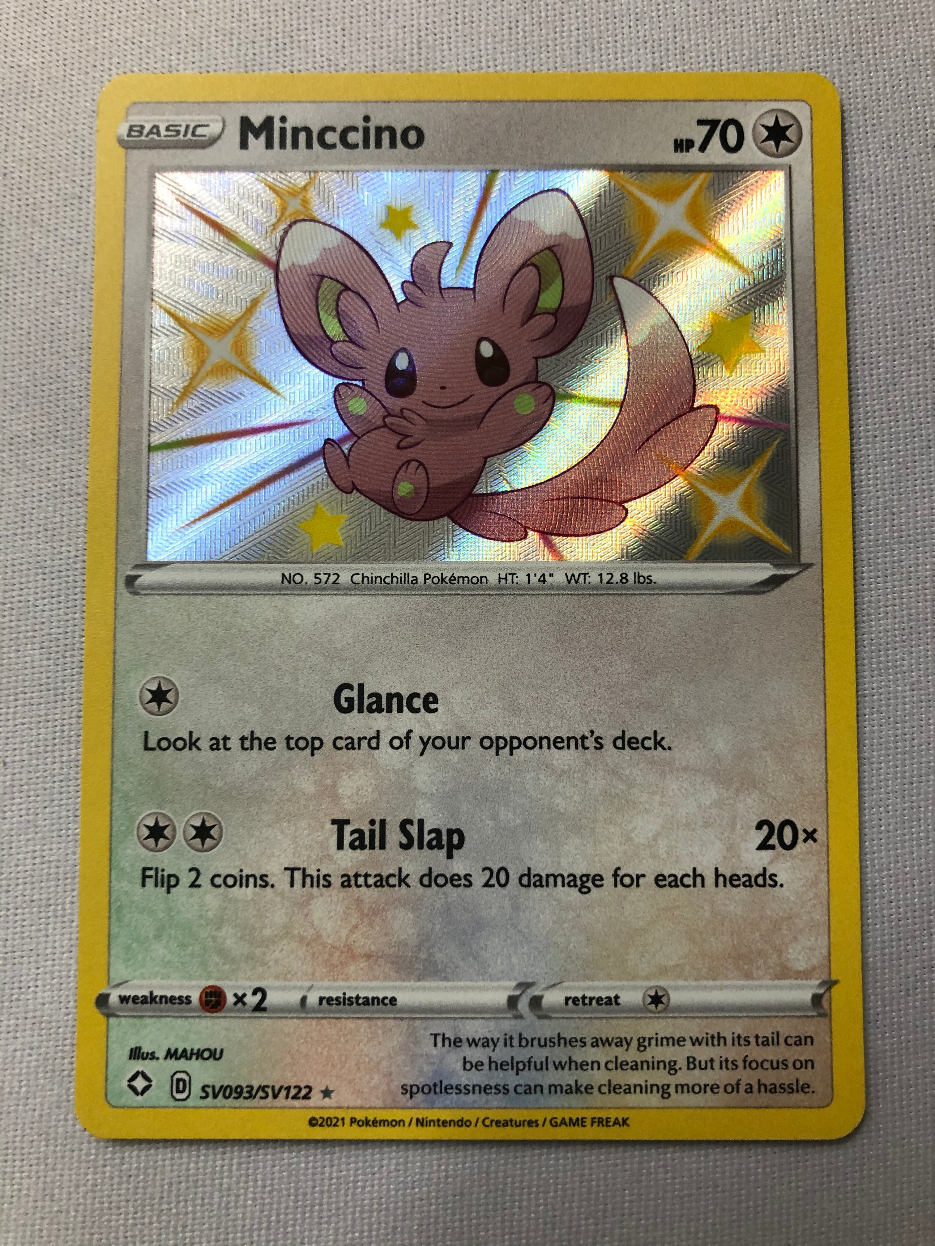 Minccino SV093/SV122 Shiny Holo Rare Pokemon Card Near Mint Minccino SV093/SV122 Shiny Holo Rare Pokemon Card Near Mint