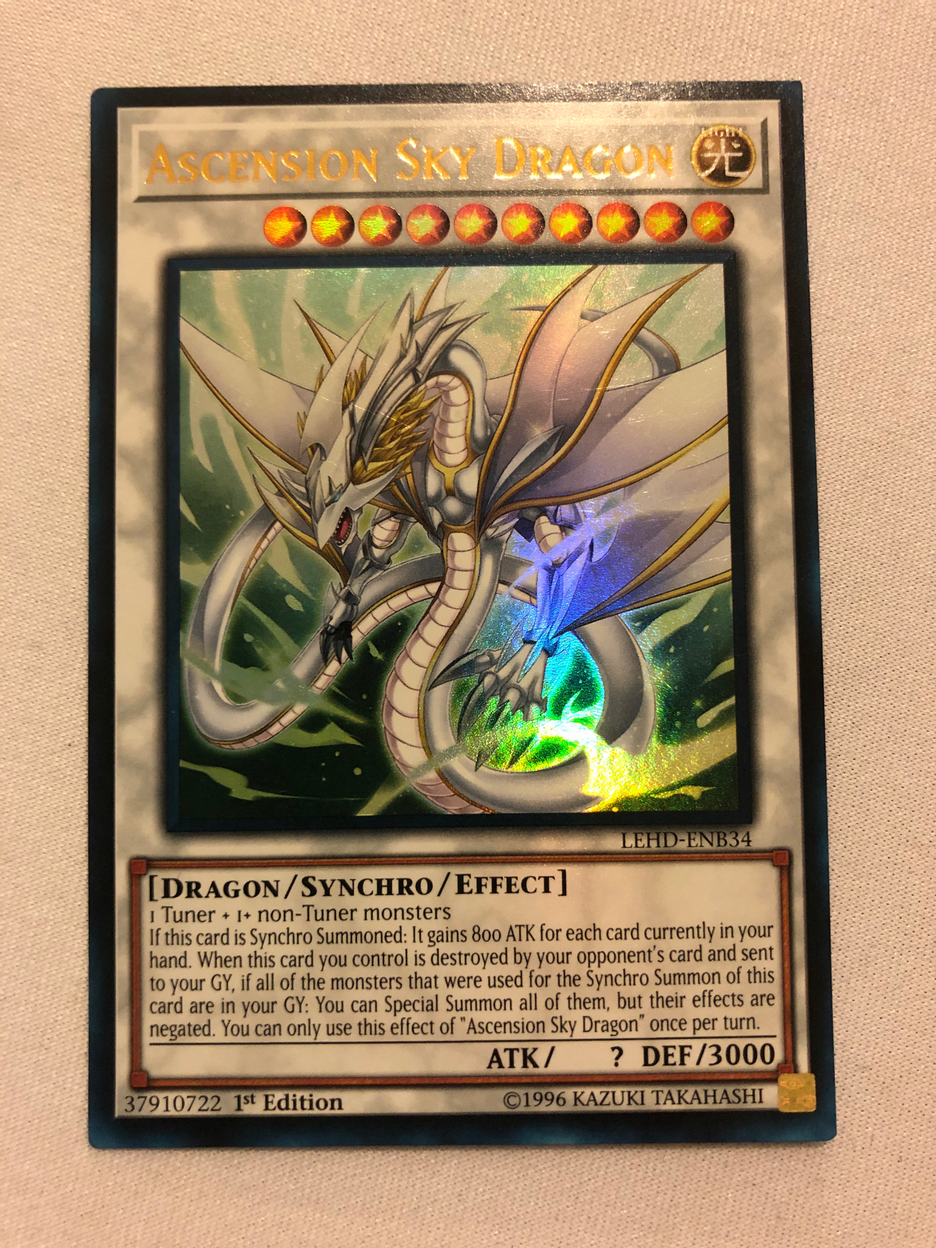 Yugioh Ascension Sky Dragon LEHD-ENB34 Ultra Rare 1st Edition Near Min Yugioh Ascension Sky Dragon LEHD-ENB34 Ultra Rare 1st Edition Near Min