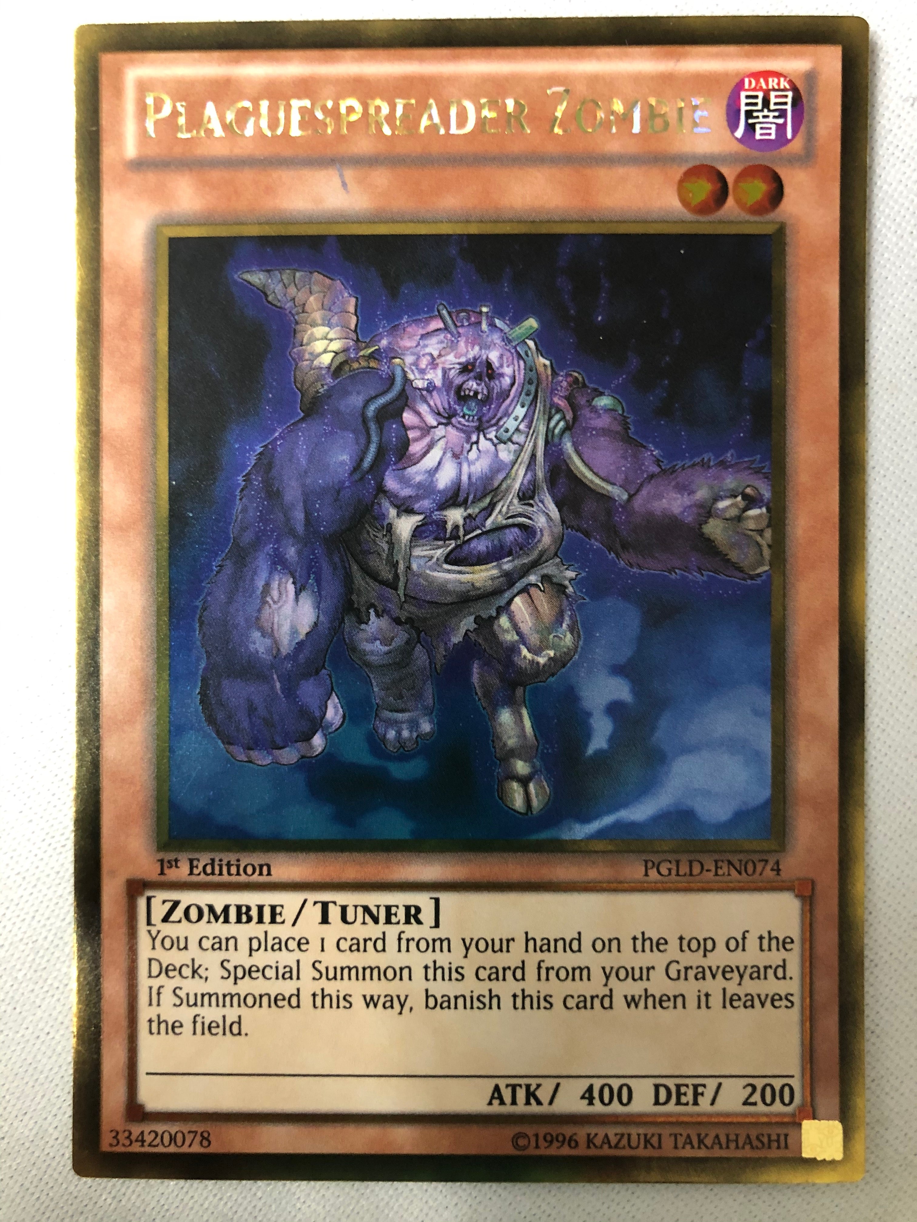 yugioh plaguespreader zombie deck Yugioh Plaguespreader Zombie PGLD-EN074 Gold Rare 1st Edition NM