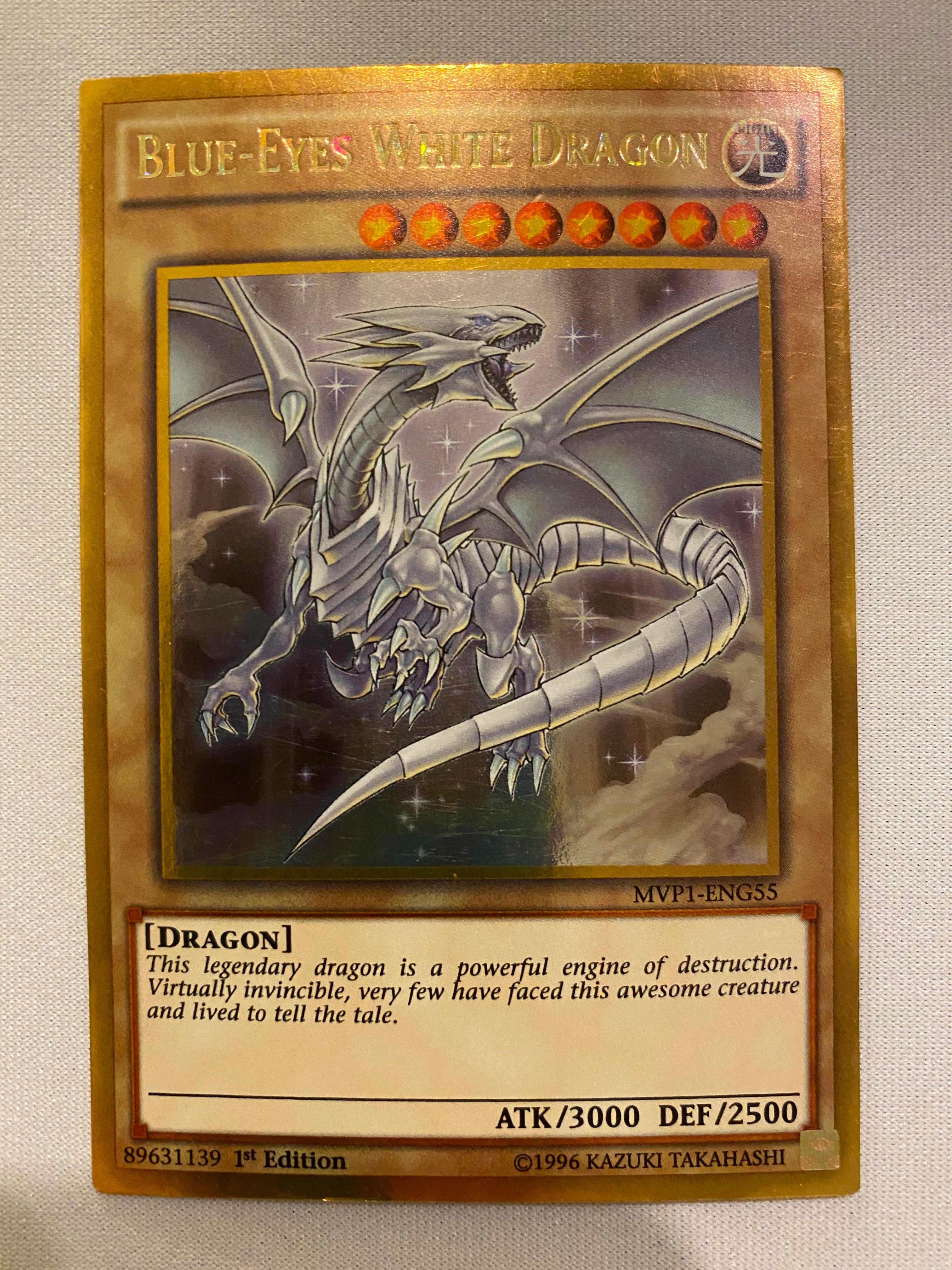 Yugioh Blue Eyes White Dragon MVP1-ENG55 1st Edition Gold Rare NM