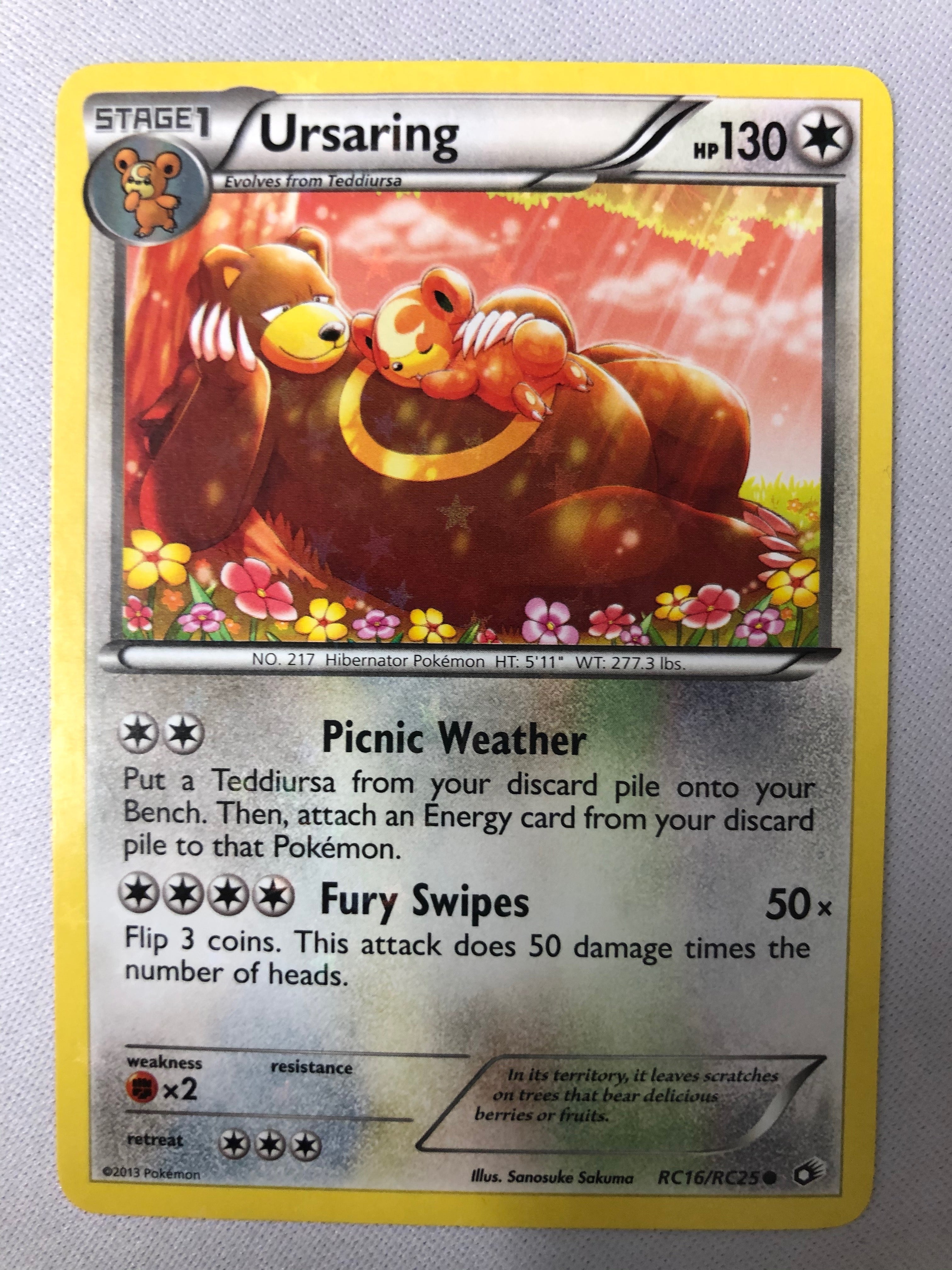 Ursaring RC16/RC25 B&W Reverse Holo Pokemon Card NM