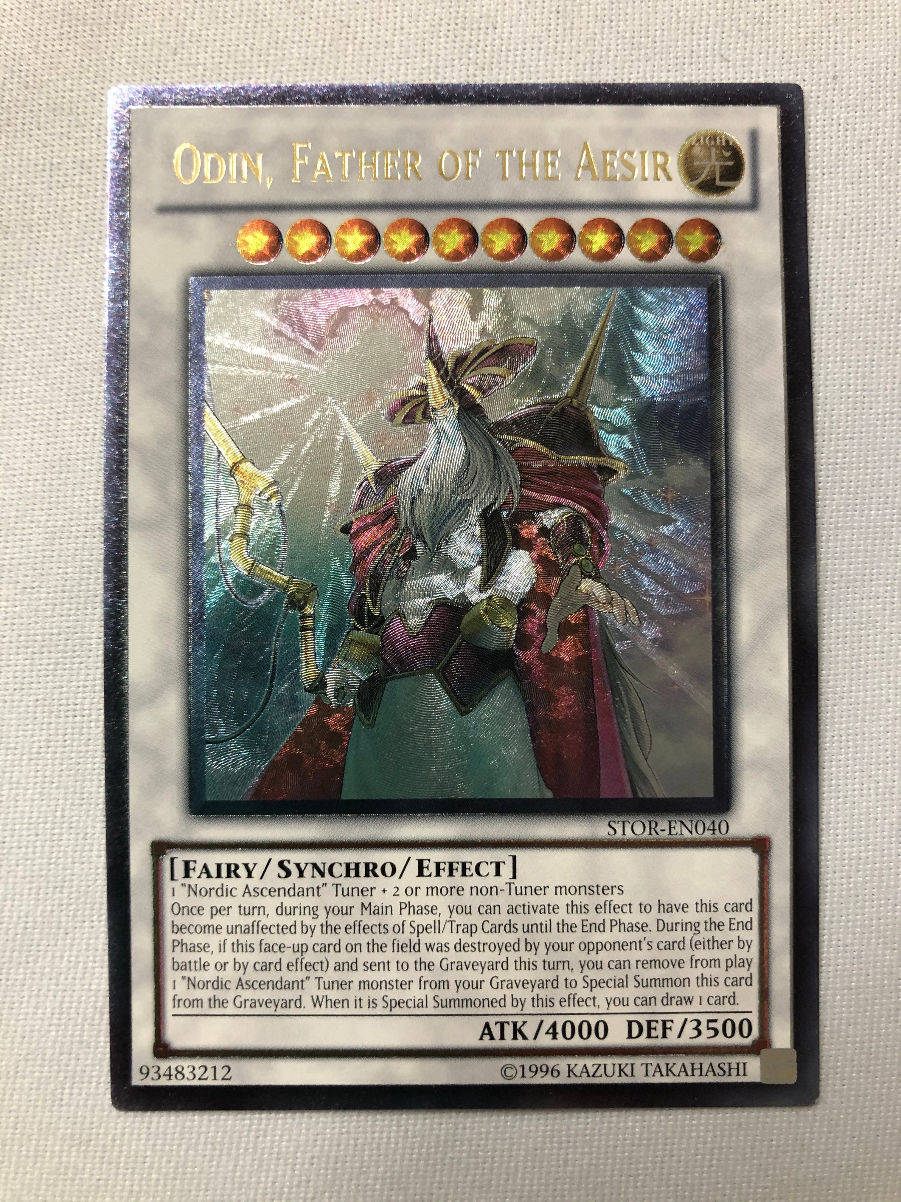 Yugioh Odin, Father of The Aesir STOR-EN040 Ultimate Rare Near Mint