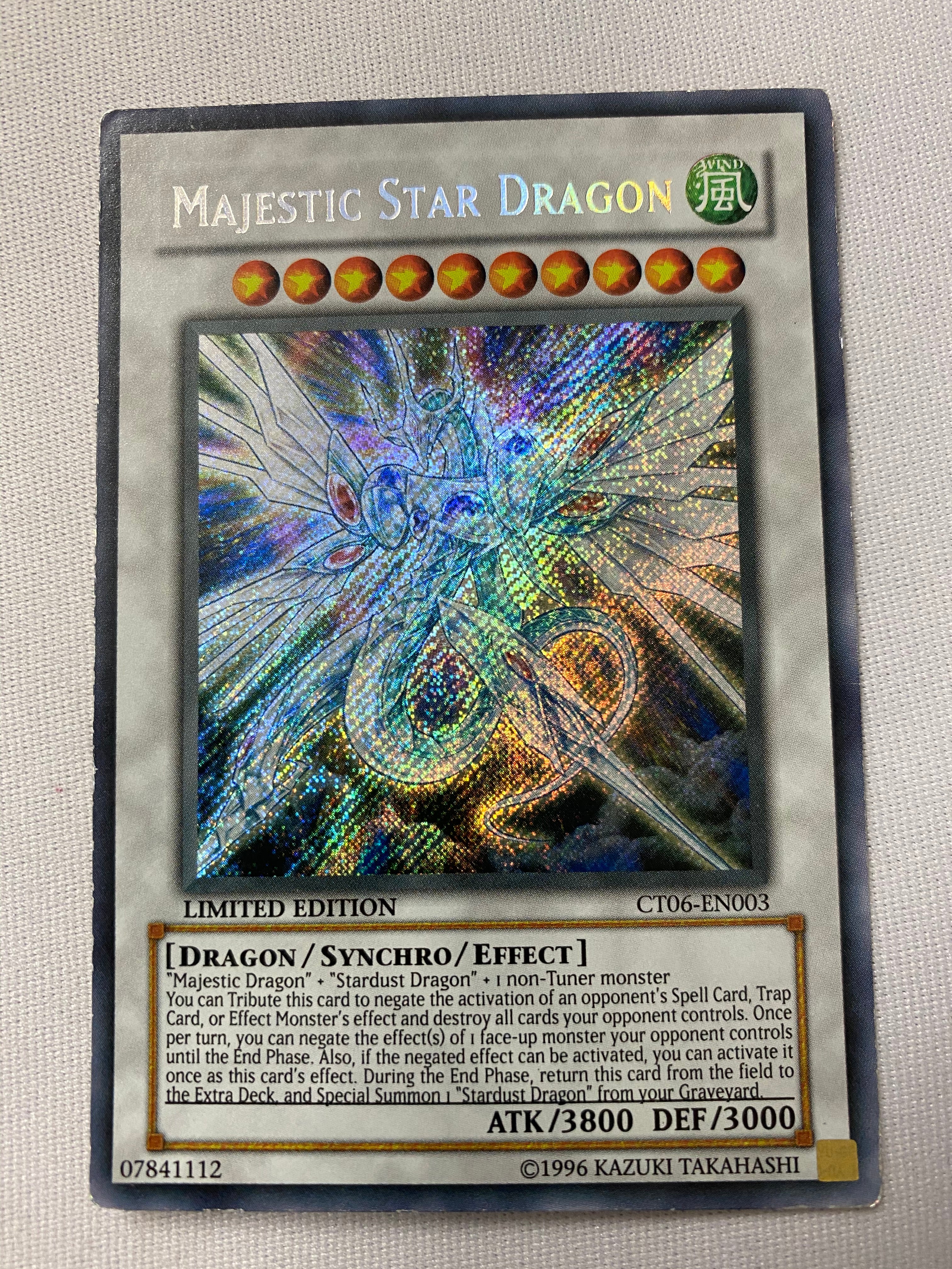 Yugioh Majestic Star Dragon CT06-EN003 Secret Rare Limited Edition Nea Yugioh Majestic Star Dragon CT06-EN003 Secret Rare Limited Edition Nea