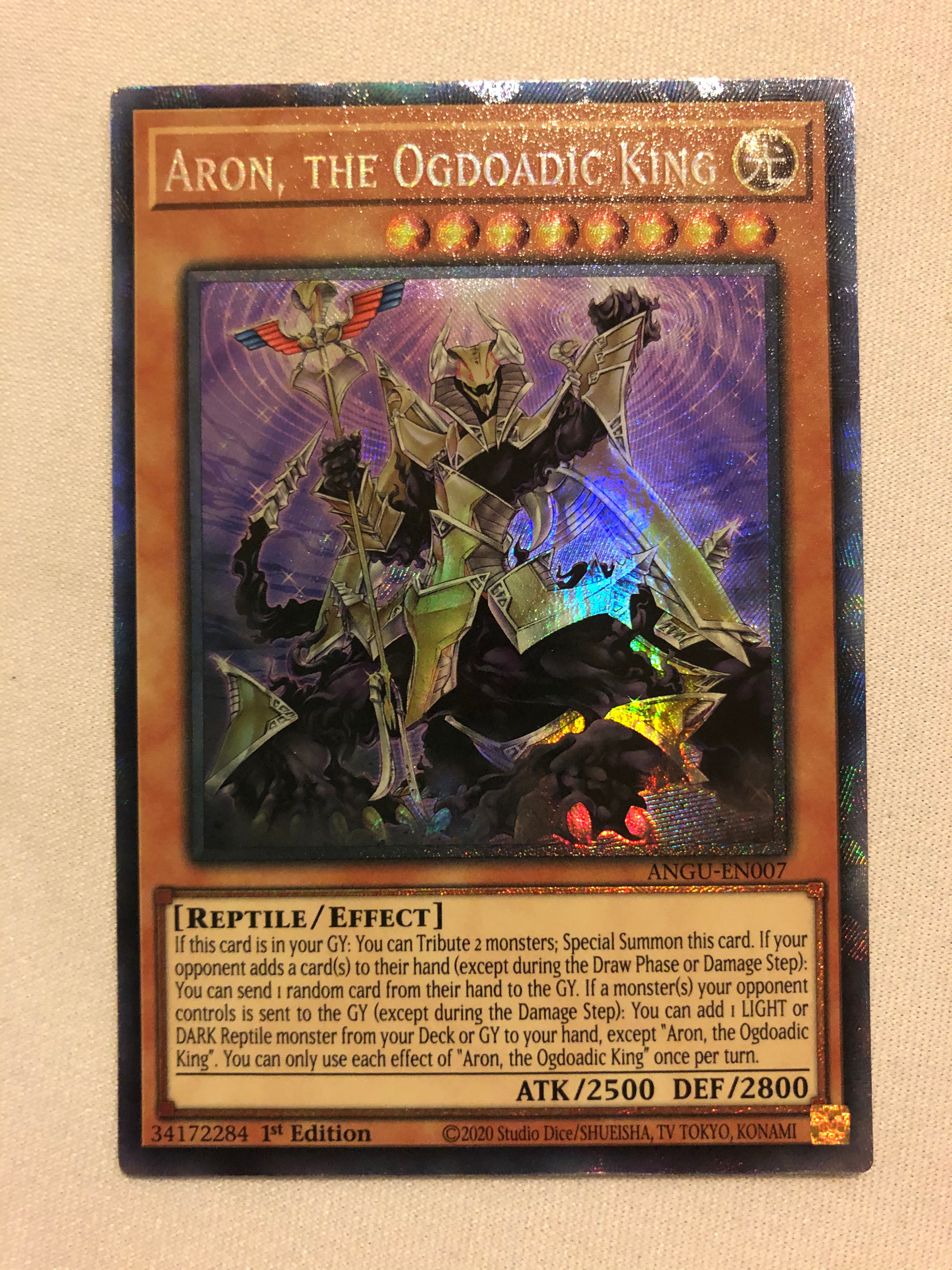 Yugioh Aron, the Ogdoadic King ANGU-EN007 Collectors Rare 1st Edition