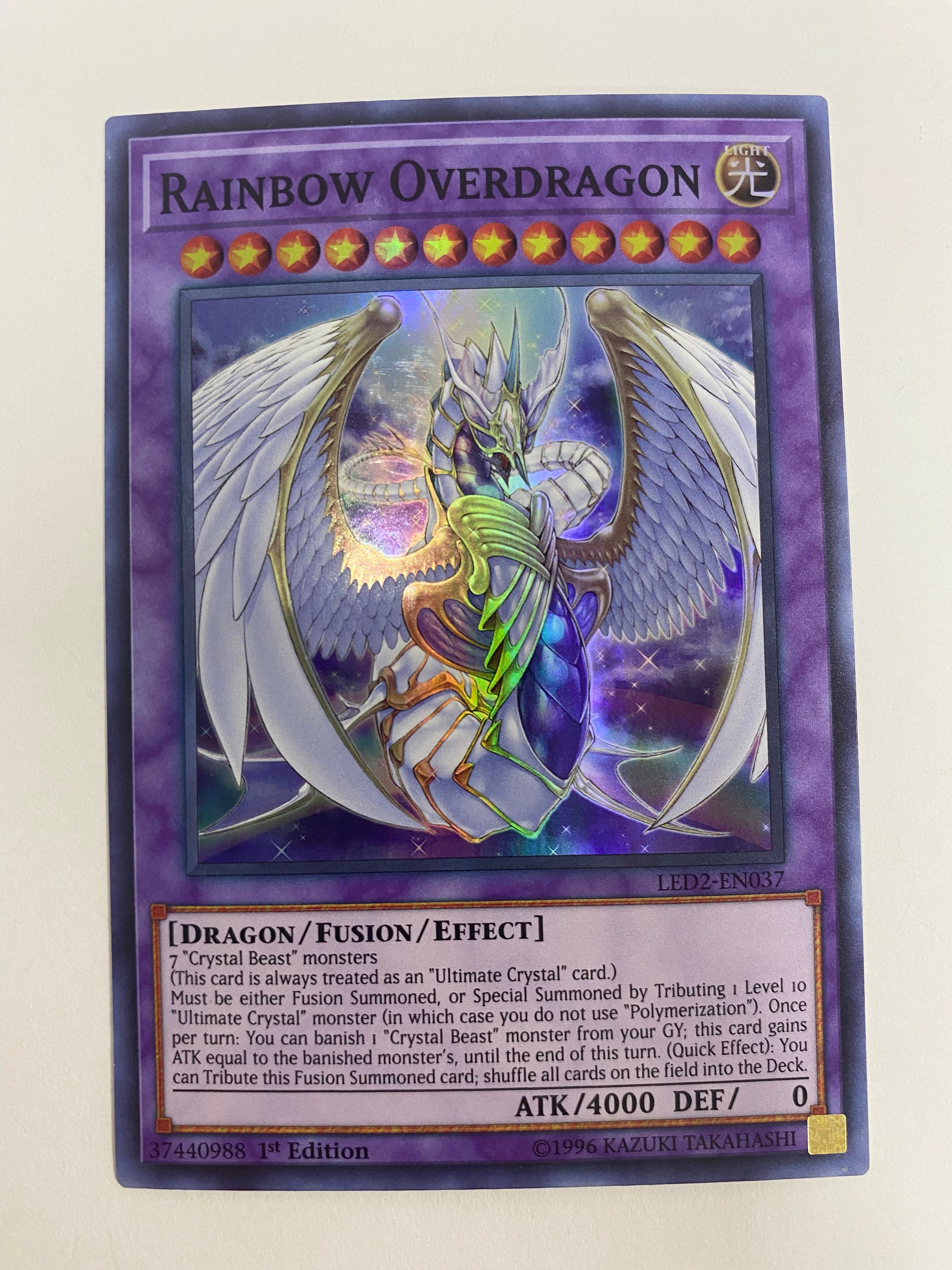 Yugioh Rainbow Overdragon LED2-EN037 Super Rare 1st Edition NM Yugioh Rainbow Overdragon LED2-EN037 Super Rare 1st Edition NM