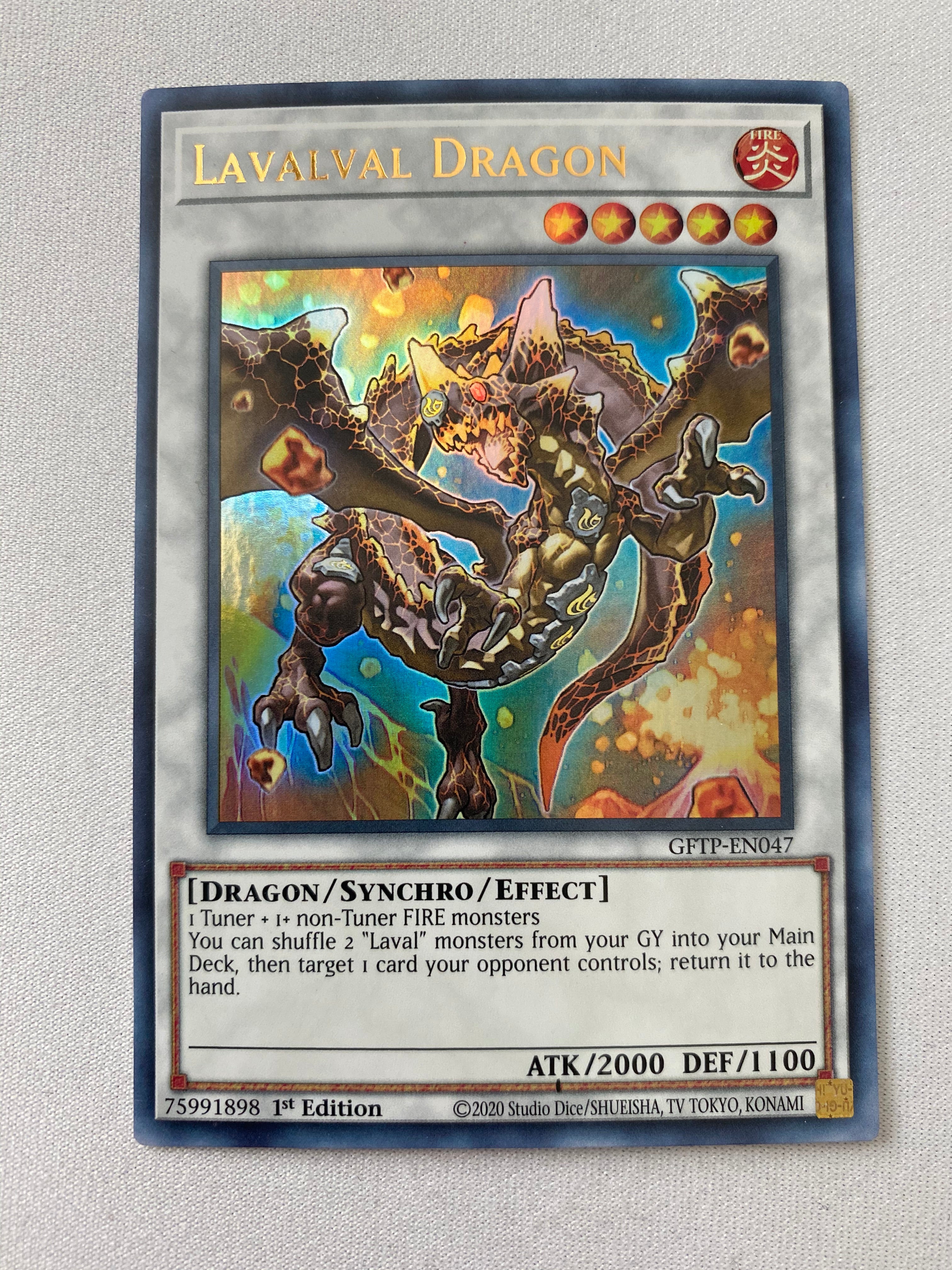 yugioh legacy of the duelist link evolution hero deck Yugioh Lavalval Dragon GFTP-EN047 Ultra Rare 1st Edition NM