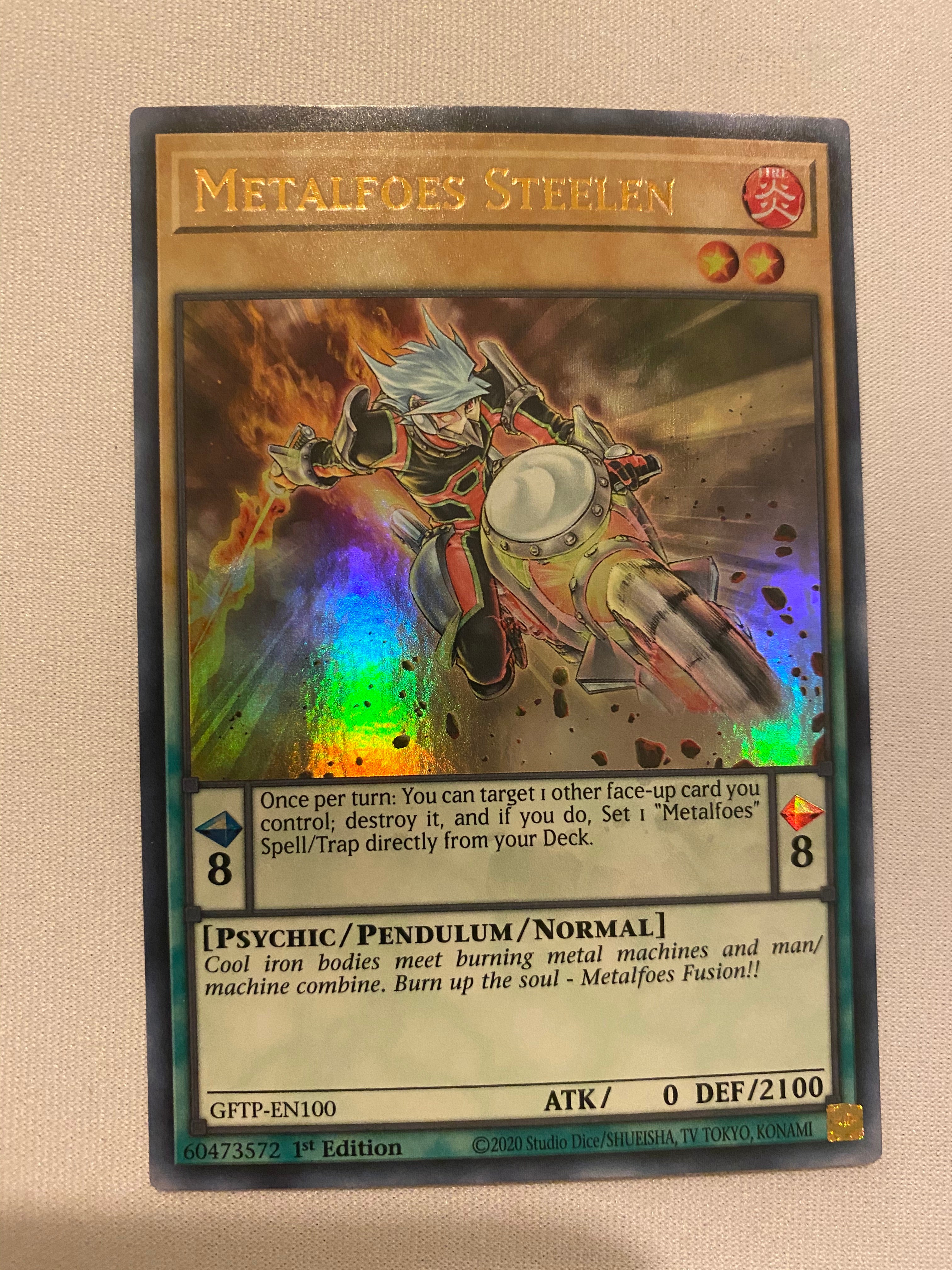 Yugioh Metalfoes Steelen GFTP-EN100 Ultra Rare 1st Edition NM Yugioh Metalfoes Steelen GFTP-EN100 Ultra Rare 1st Edition NM