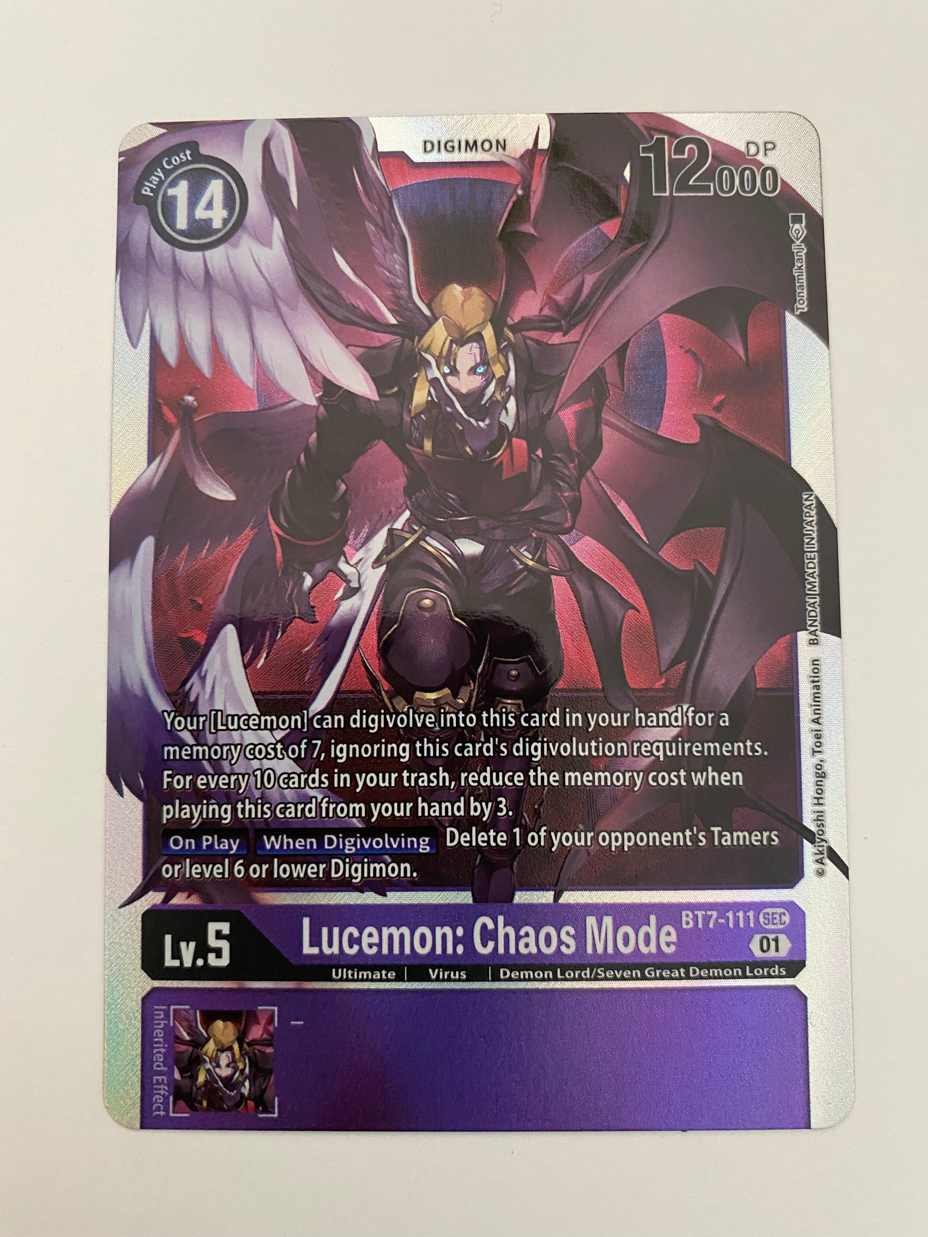 lucemon digimon card game Digimon TCG Lucemon: Chaos Mode BT7-111 Holo Rare Near Mint