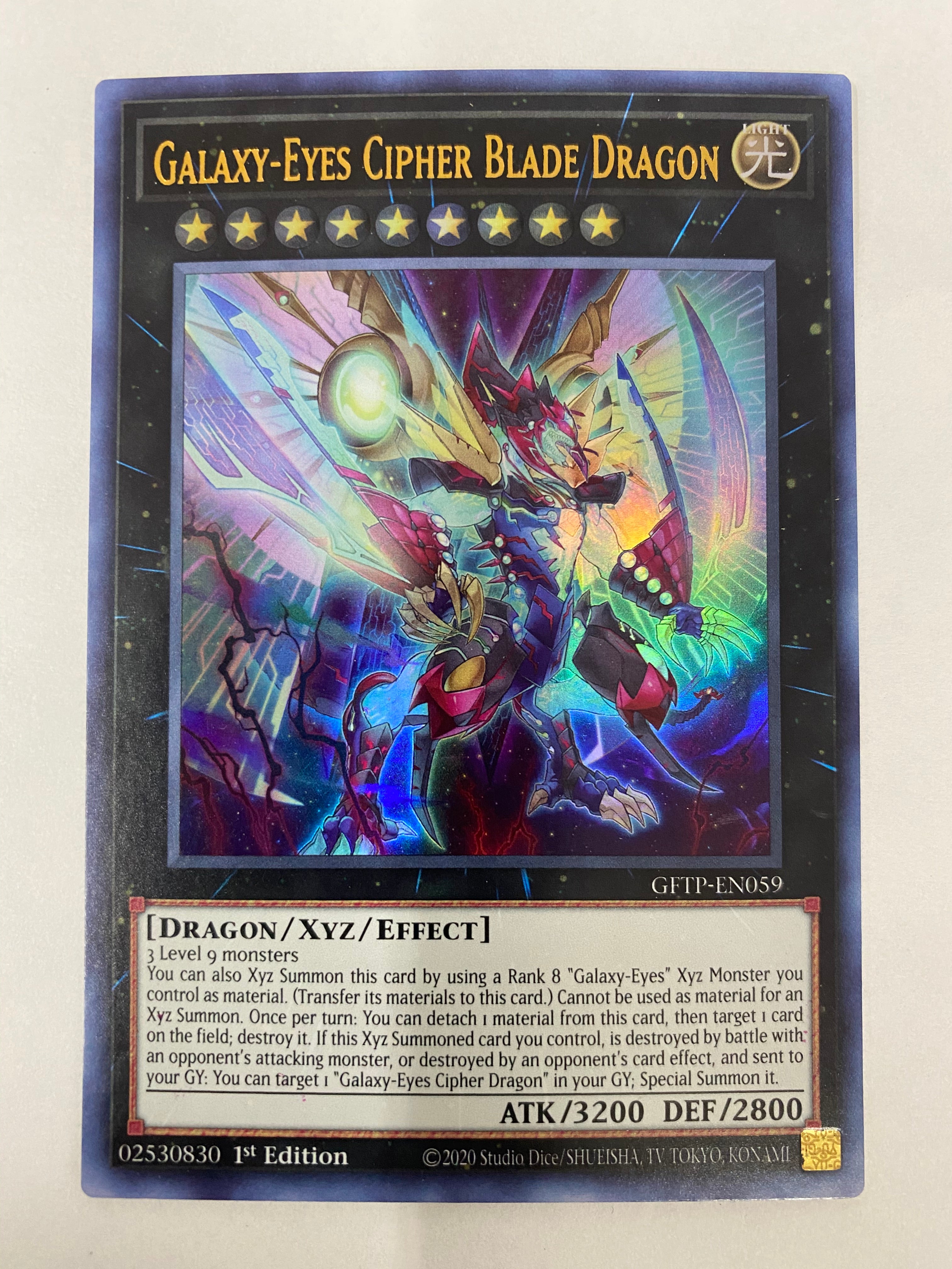 Yugioh Galaxy-Eyes Cipher Blade Dragon GFTP-EN059 1st Edition Ultra Ra Yugioh Galaxy-Eyes Cipher Blade Dragon GFTP-EN059 1st Edition Ultra Ra