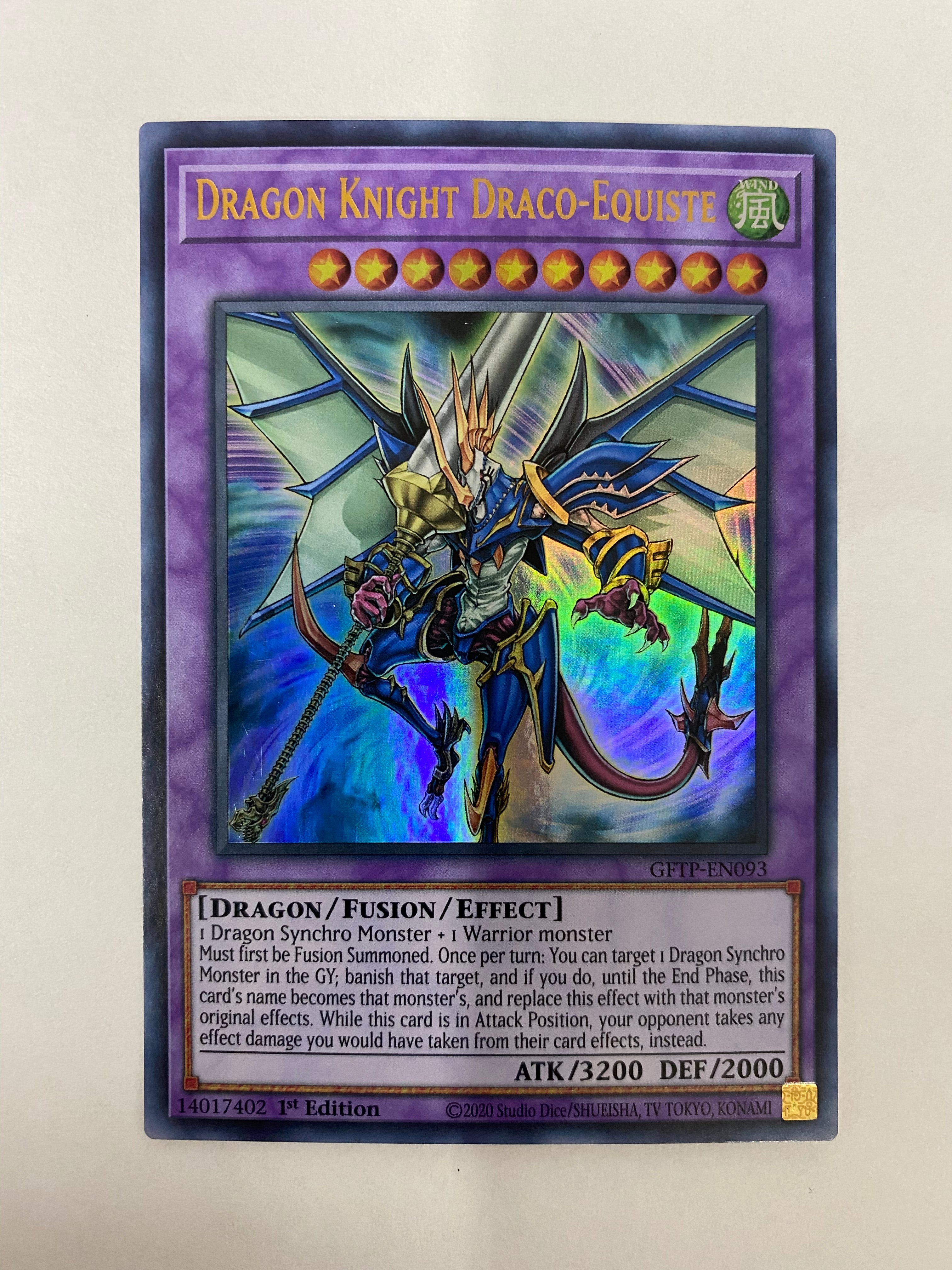 Yugioh Dragon Knight Draco-Equiste GFTP-EN093 Ultra Rare 1st Edition N Yugioh Dragon Knight Draco-Equiste GFTP-EN093 Ultra Rare 1st Edition N