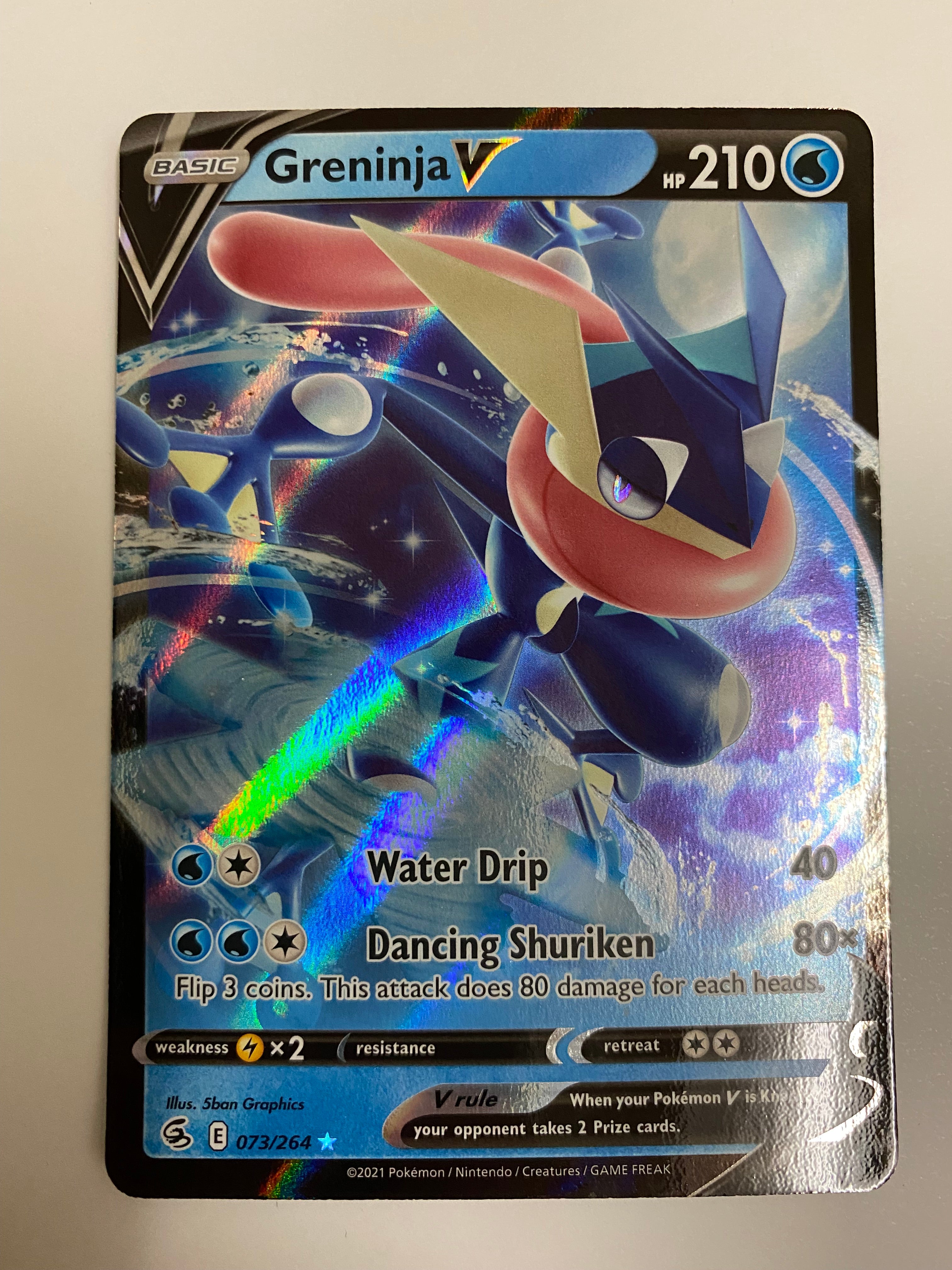 Greninja V Fusion Strike 073/264 Holo Ultra Rare Pokemon Card Near Min Greninja V Fusion Strike 073/264 Holo Ultra Rare Pokemon Card Near Min