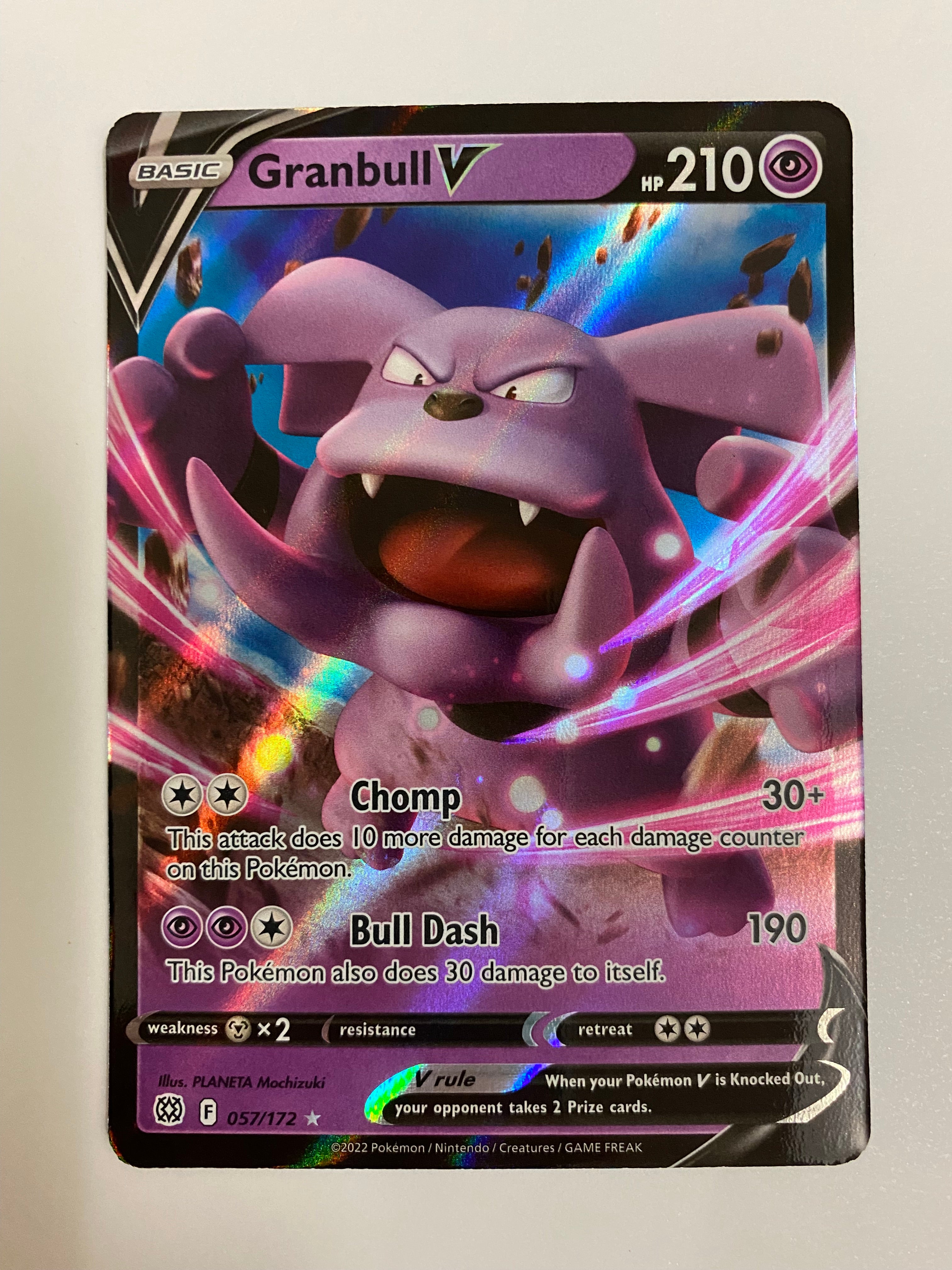 Granbull V 057/172 Brilliant Stars Ultra Rare Pokemon Card Near Mint