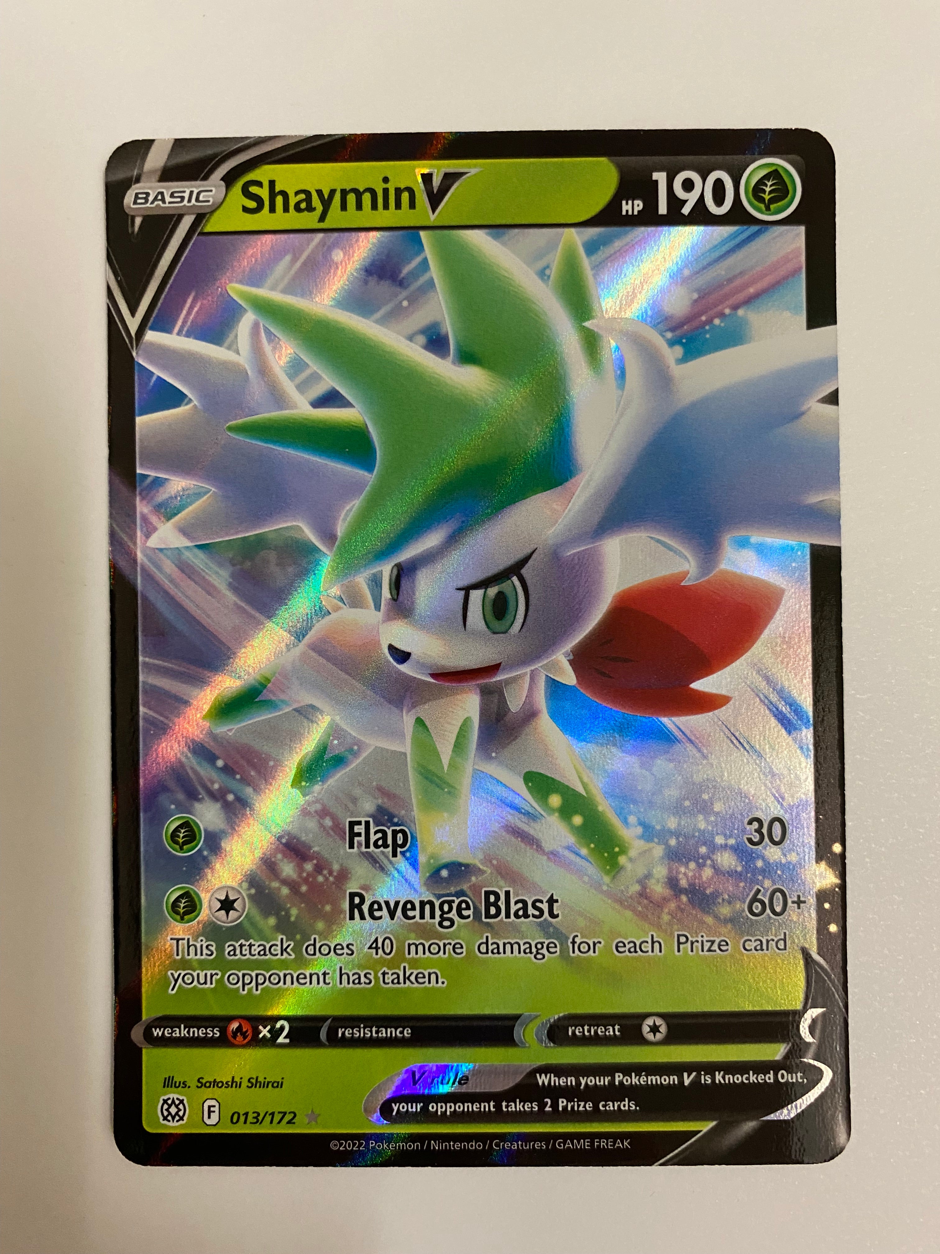 Shaymin V 013/172 Brilliant Stars Pokémon Card Near Mint