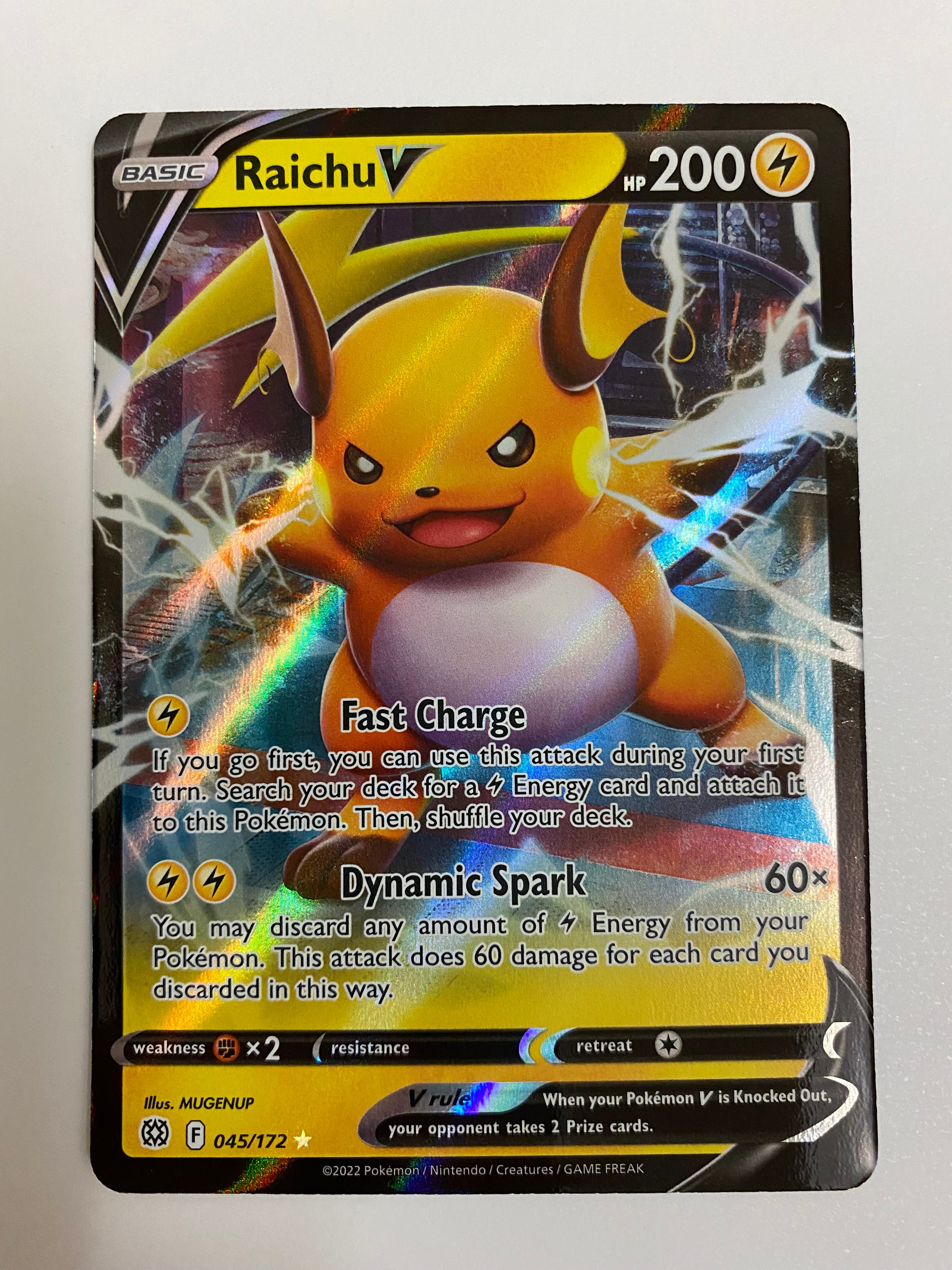 raichu pokemon card value 2022 Raichu V 045/172 Ultra Rare Brilliant Stars Pokemon Card Near Mint