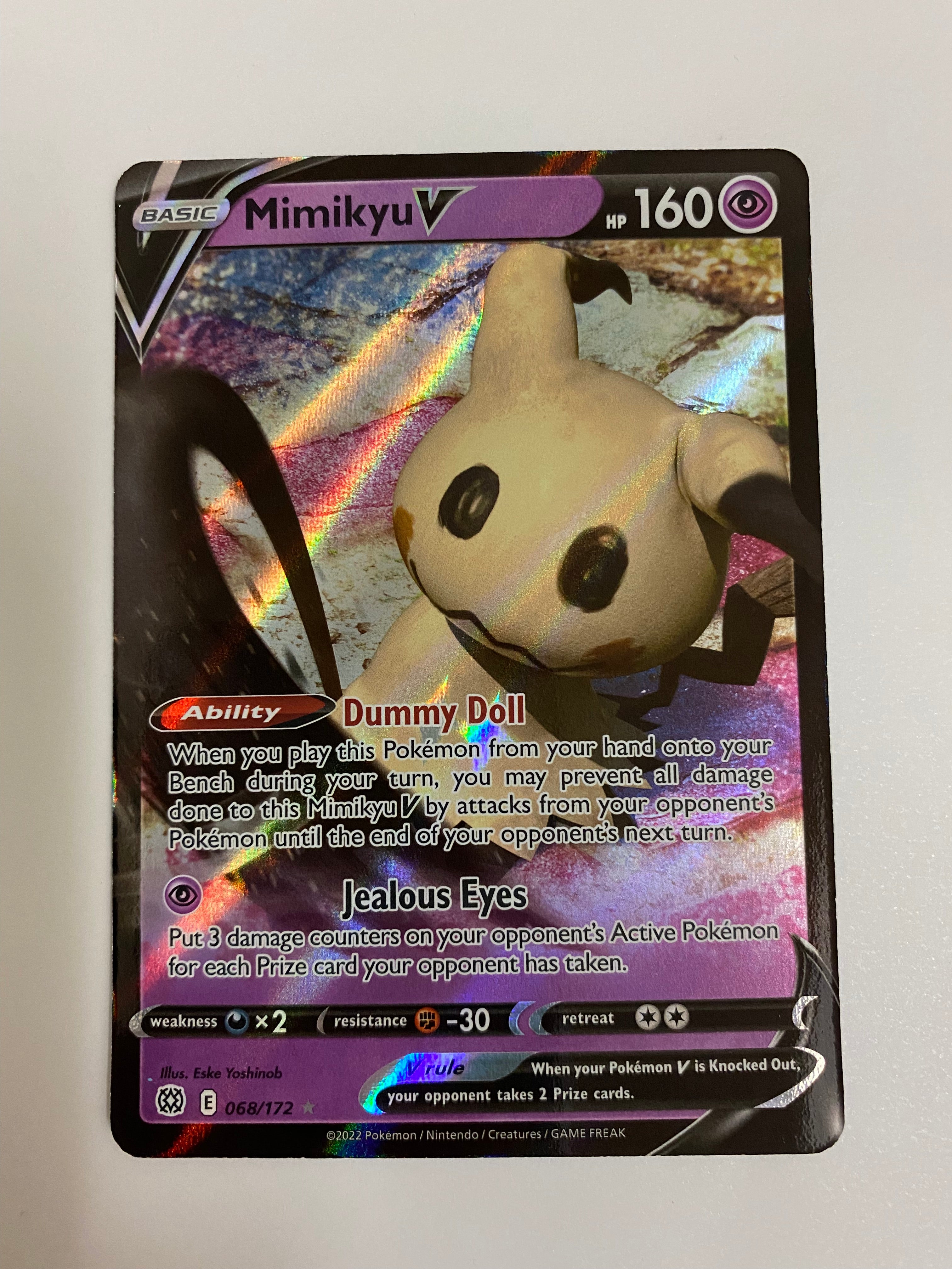 Mimikyu V 068/172Brilliant Stars Pokemon Card Near Mint