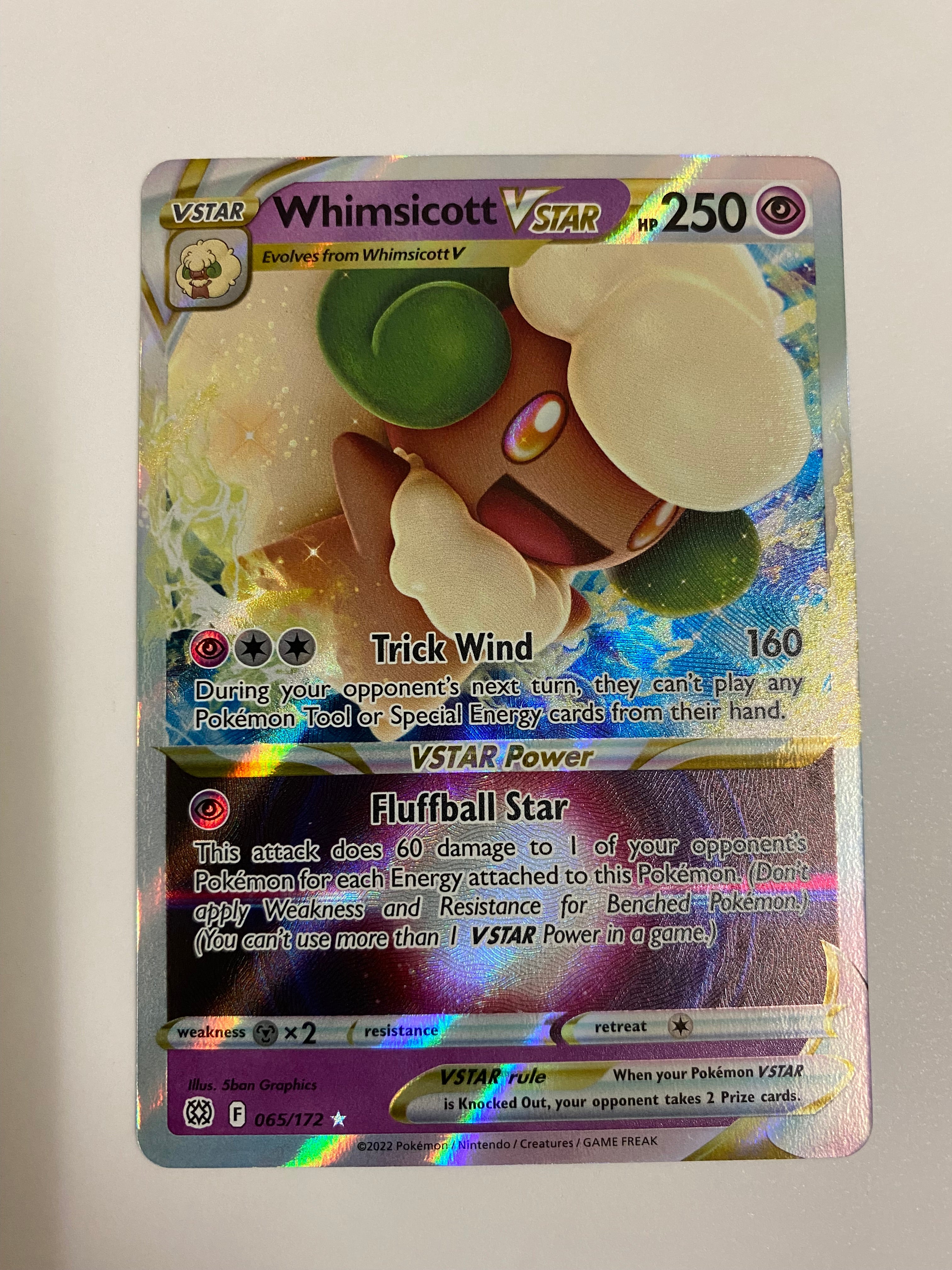 Whimsicott VSTAR 065/172 Brilliant Stars Pack Fres Pokemon Card Near M Whimsicott VSTAR 065/172 Brilliant Stars Pack Fres Pokemon Card Near M