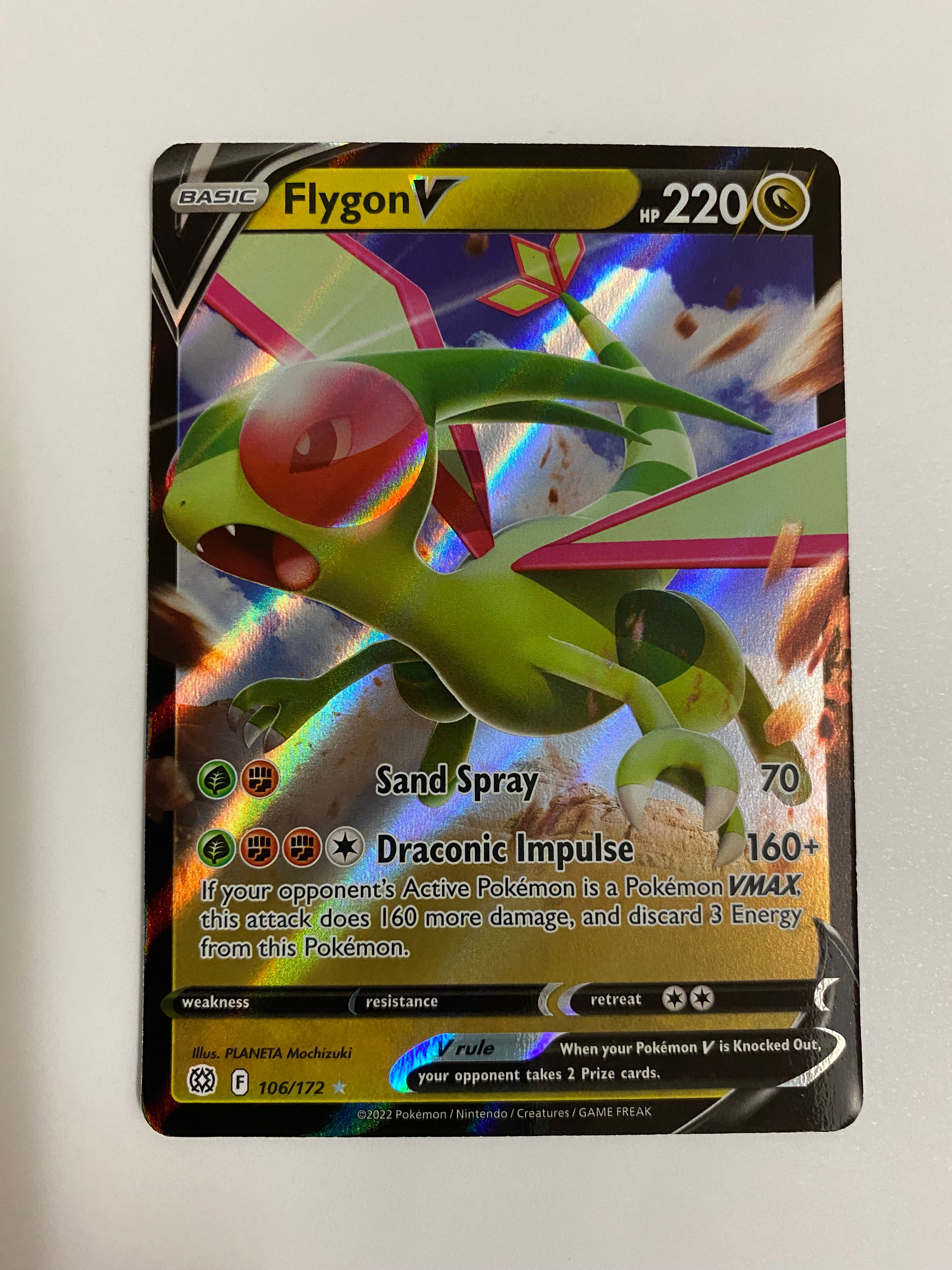 Flygon V 106/172 Brilliant Stars Ultra Rare Holo Pokémon Card Naer Min