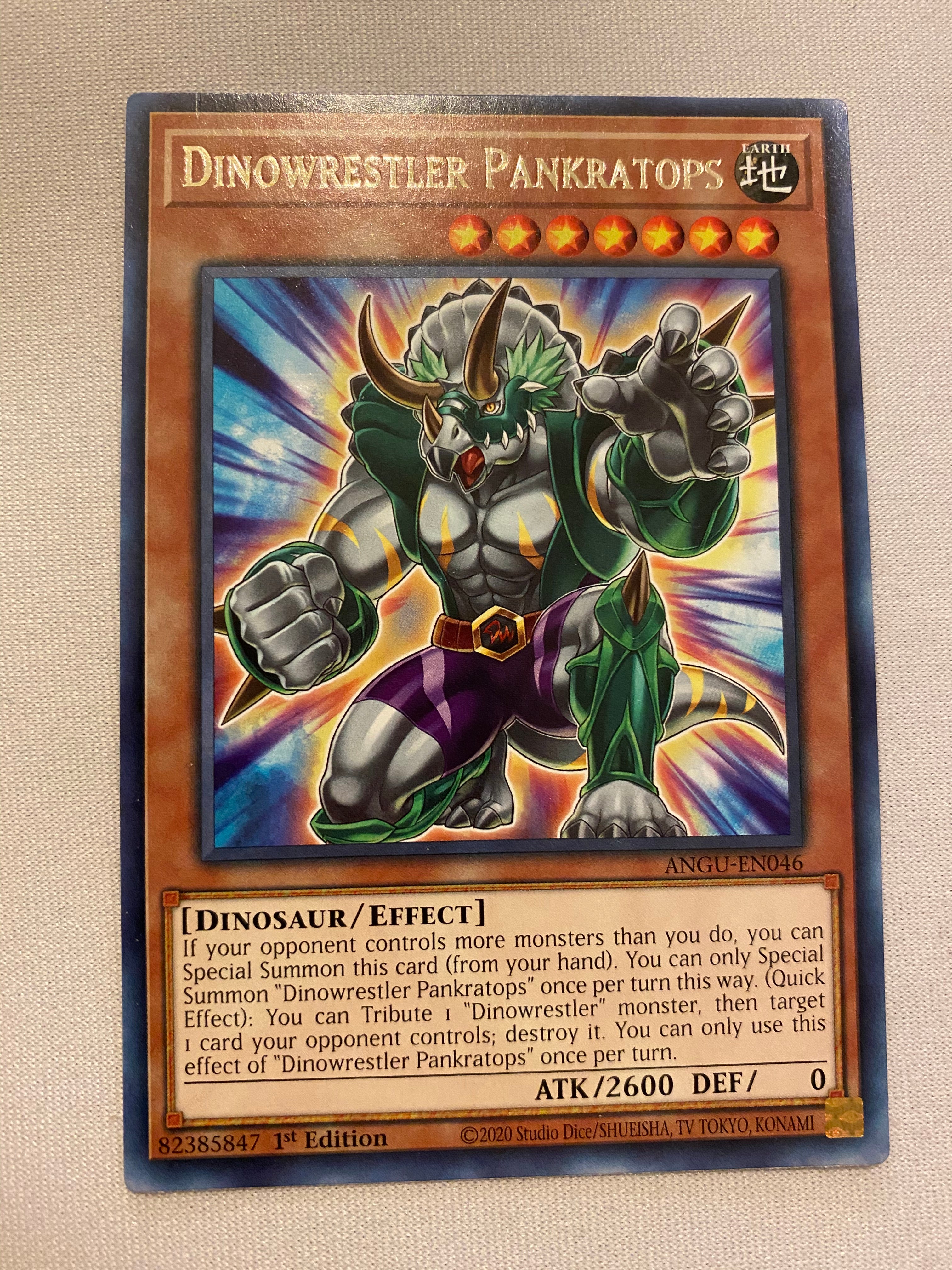 Yugioh Dinowrestler Pankratops ANGU-EN046 Rare 1st Edition NM Yugioh Dinowrestler Pankratops ANGU-EN046 Rare 1st Edition NM