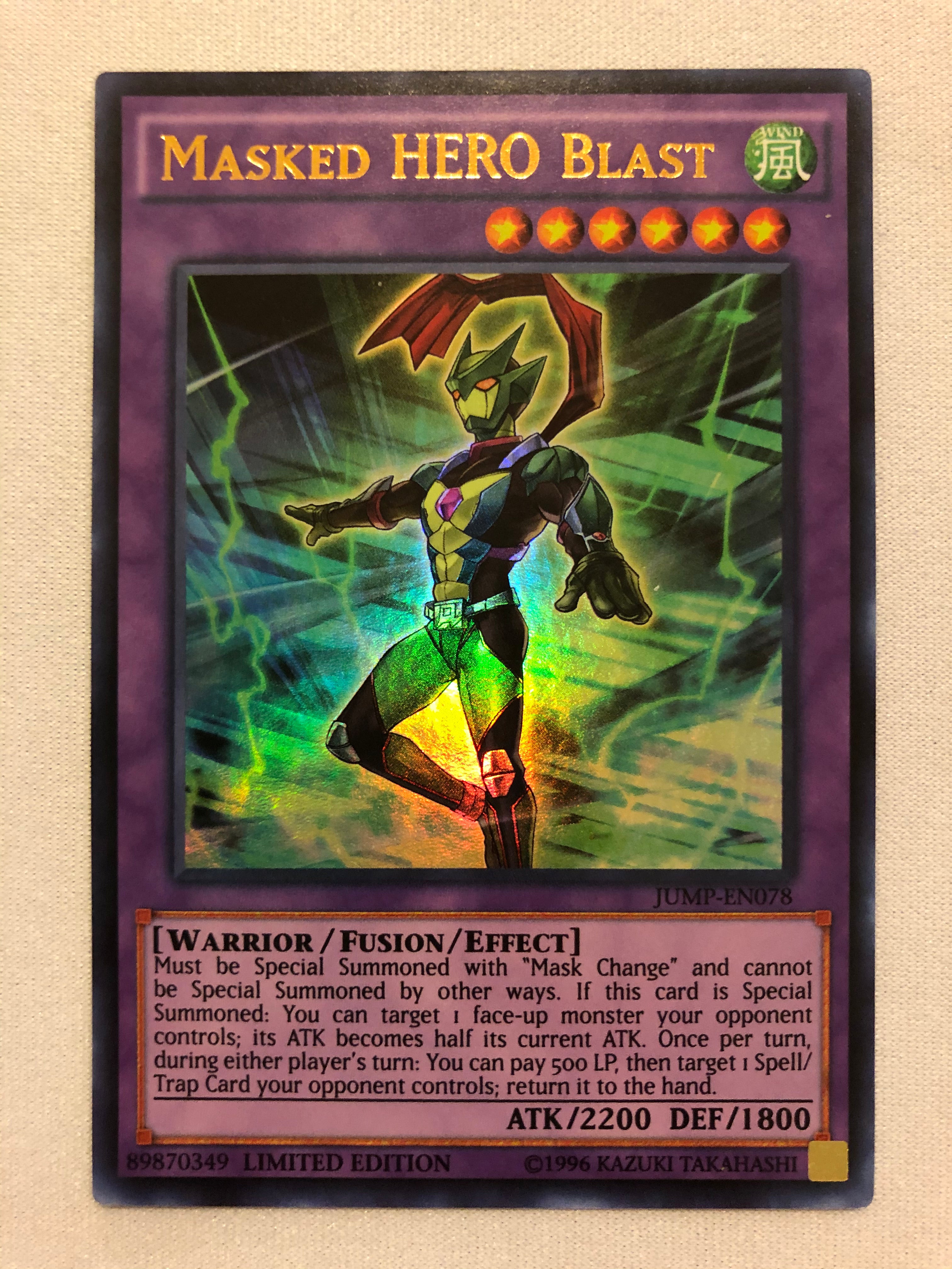 Yugioh Masked Hero Blast JUMP-EN078 Ultra Rare Limited Edition Near Mi
