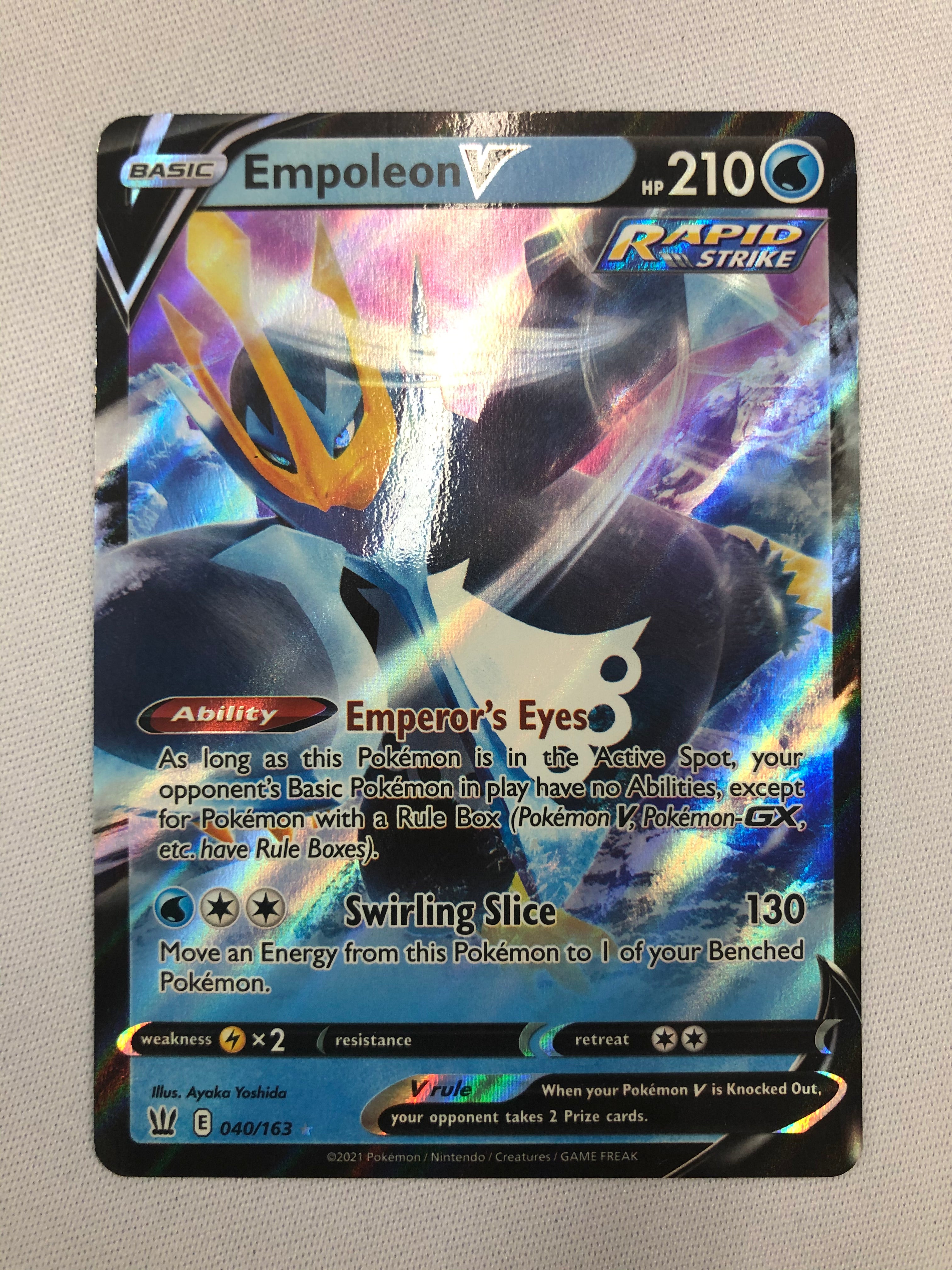 Empoleon V 040/163 Rapid Strike Ultra Rare Battle Styles Pokemon Card