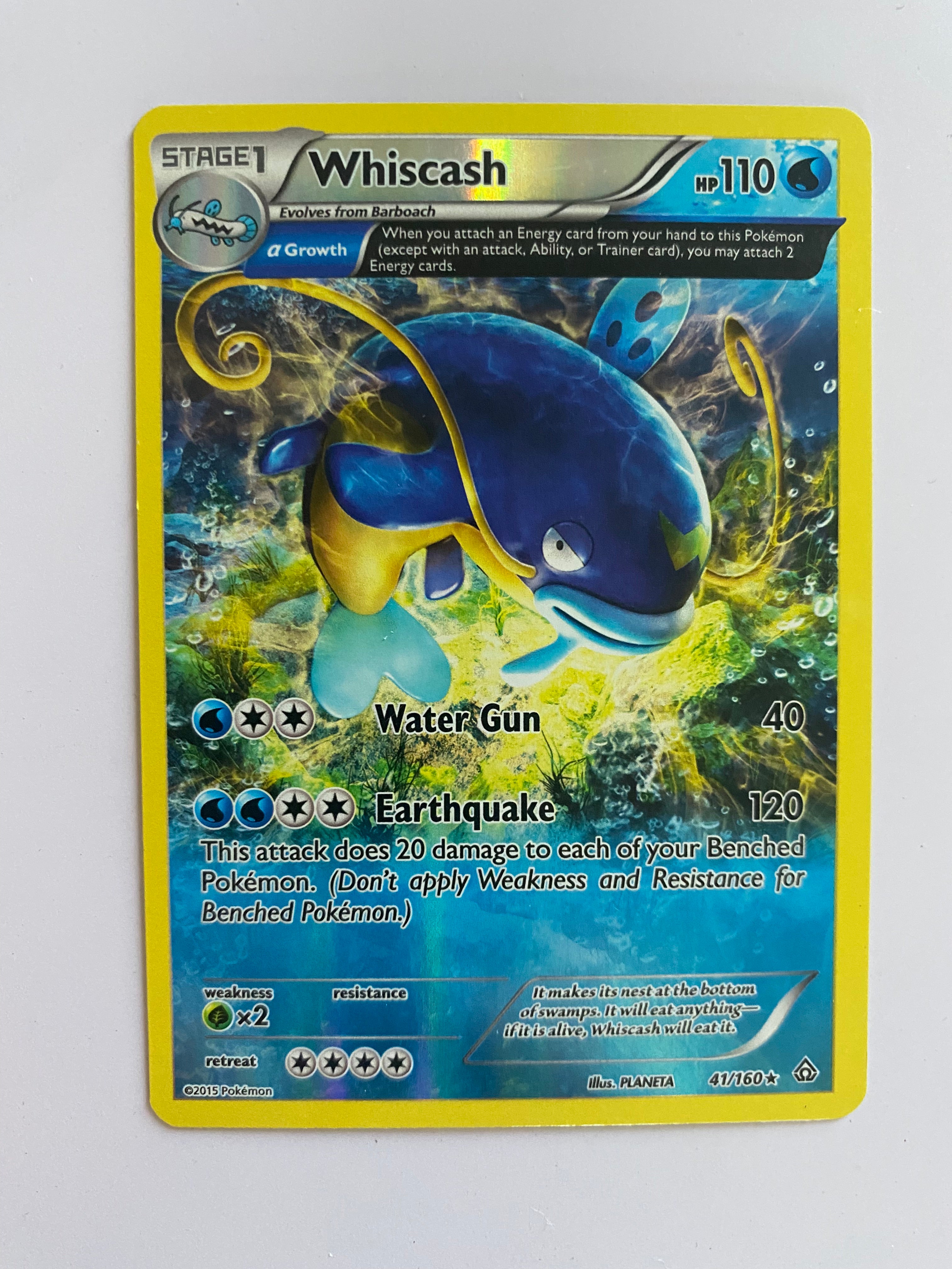 Whiscash 41/160 Rare Pokemon Card XY Primal Clash Naer Mint Whiscash 41/160 Rare Pokemon Card XY Primal Clash Naer Mint