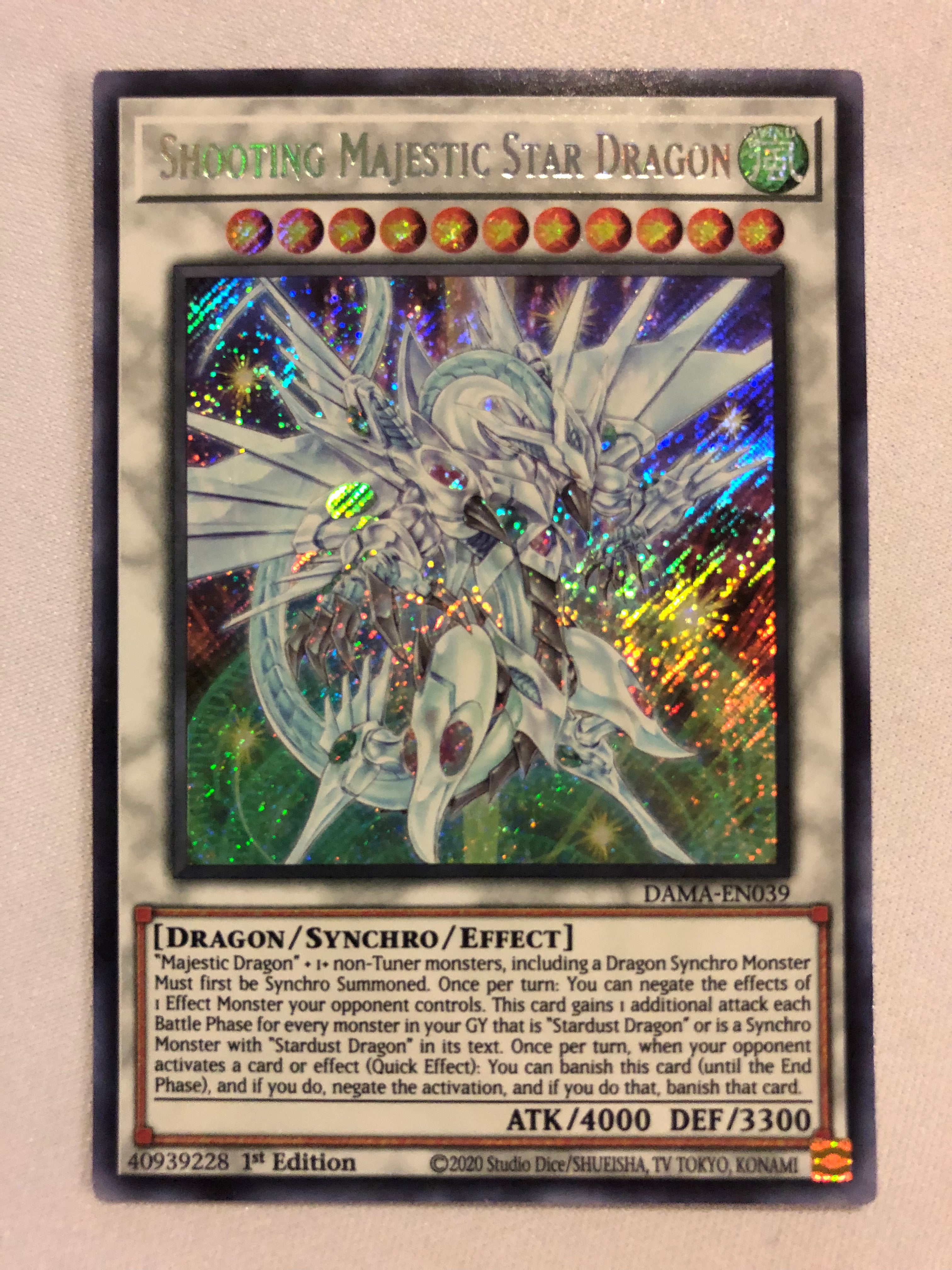 Yugioh Shooting Majestic Star Dragon DAMA-EN039 Secret Rare 1st Editio Yugioh Shooting Majestic Star Dragon DAMA-EN039 Secret Rare 1st Editio