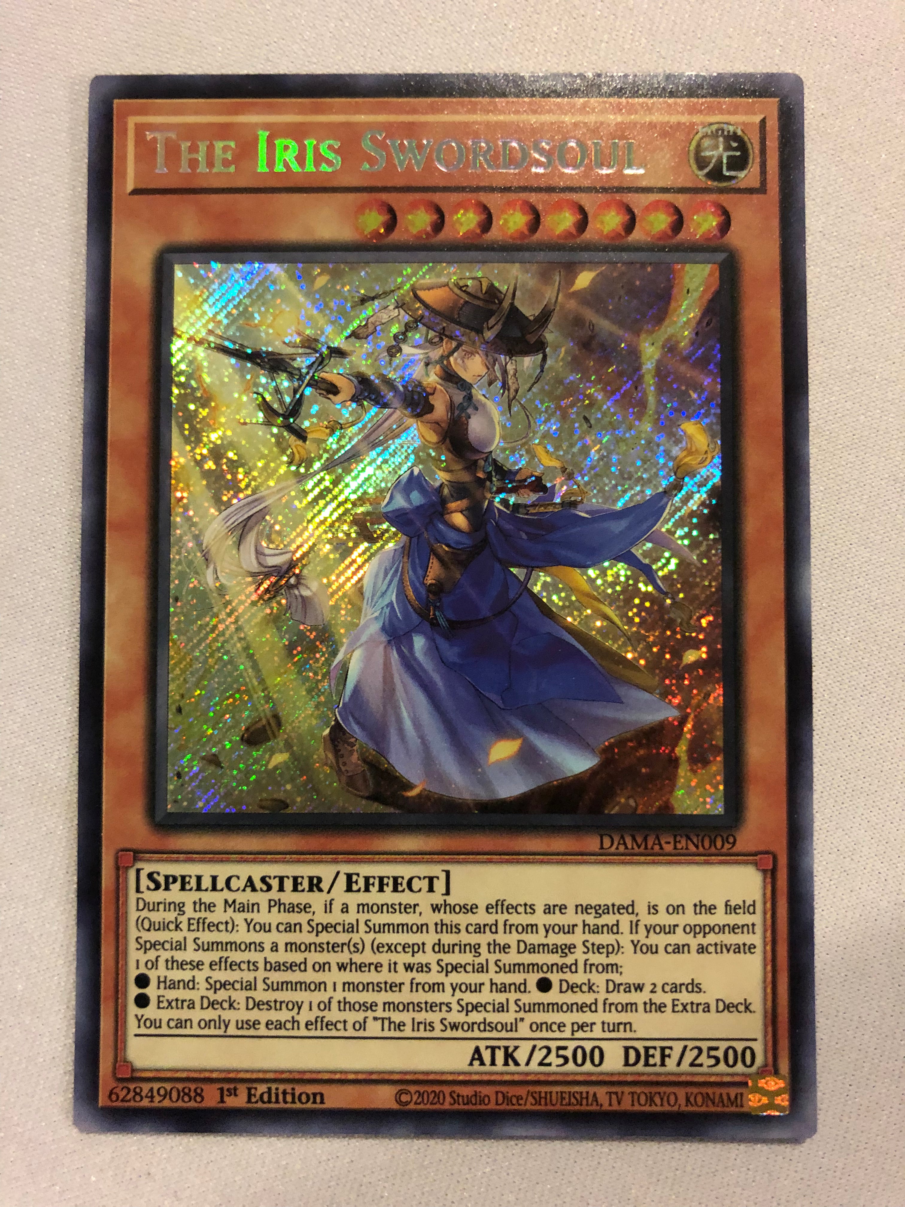 Yugioh The Iris Swordsoul DAMA-EN009 Secret Rare 1st Edition Near Mint