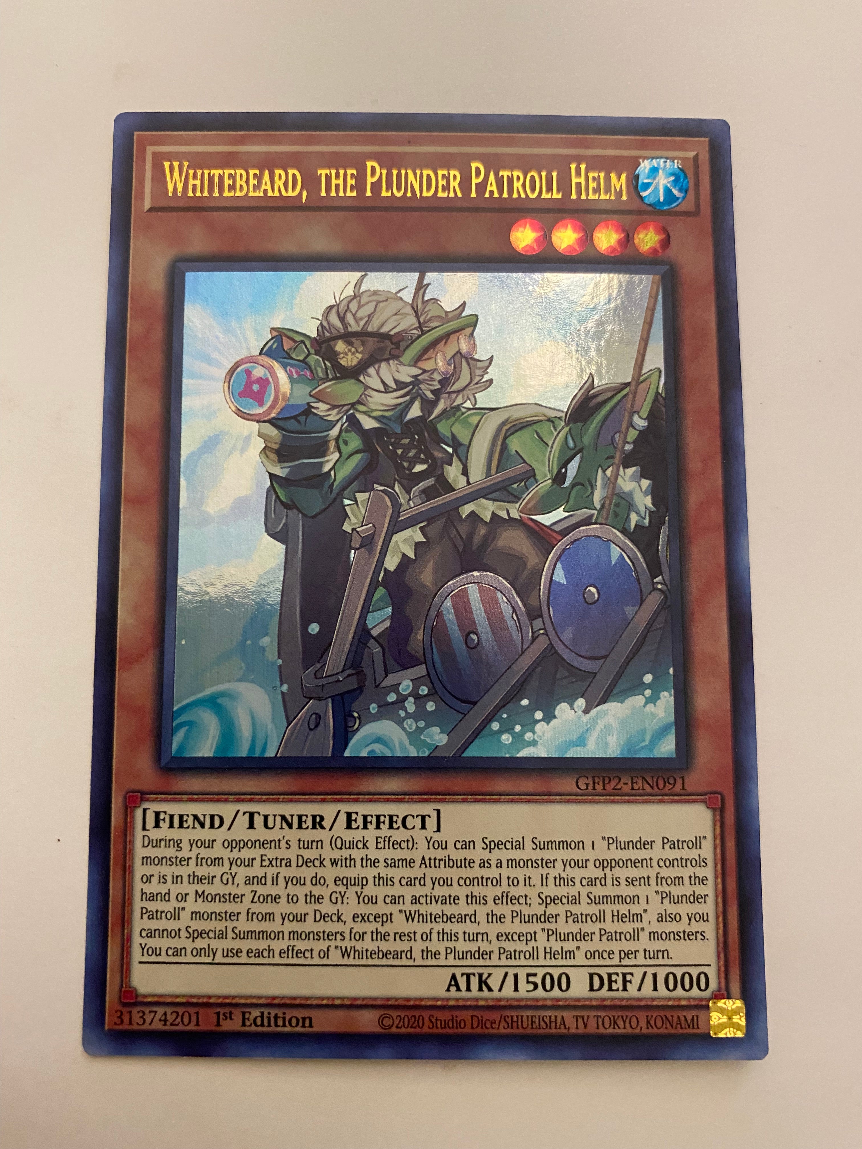 Yugioh Whitebeard the Plunder Patroll Helm GFP2-EN091 Ultra Rare1st Ed Yugioh Whitebeard the Plunder Patroll Helm GFP2-EN091 Ultra Rare1st Ed