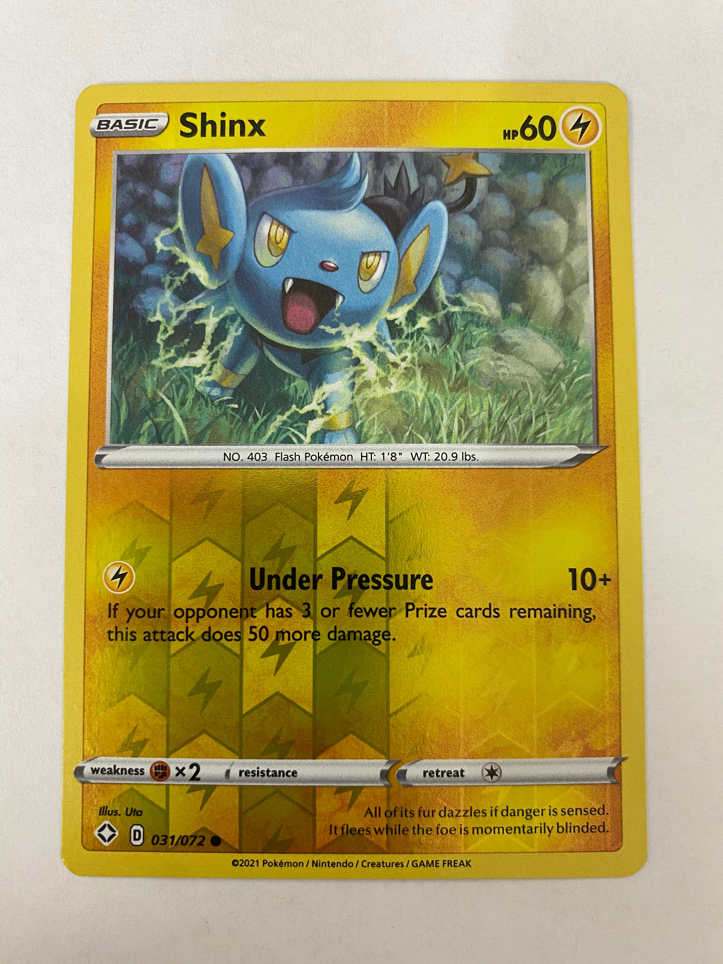 Shinx 031/072 Reverse Holo Shining Fates Pokemon Card NM