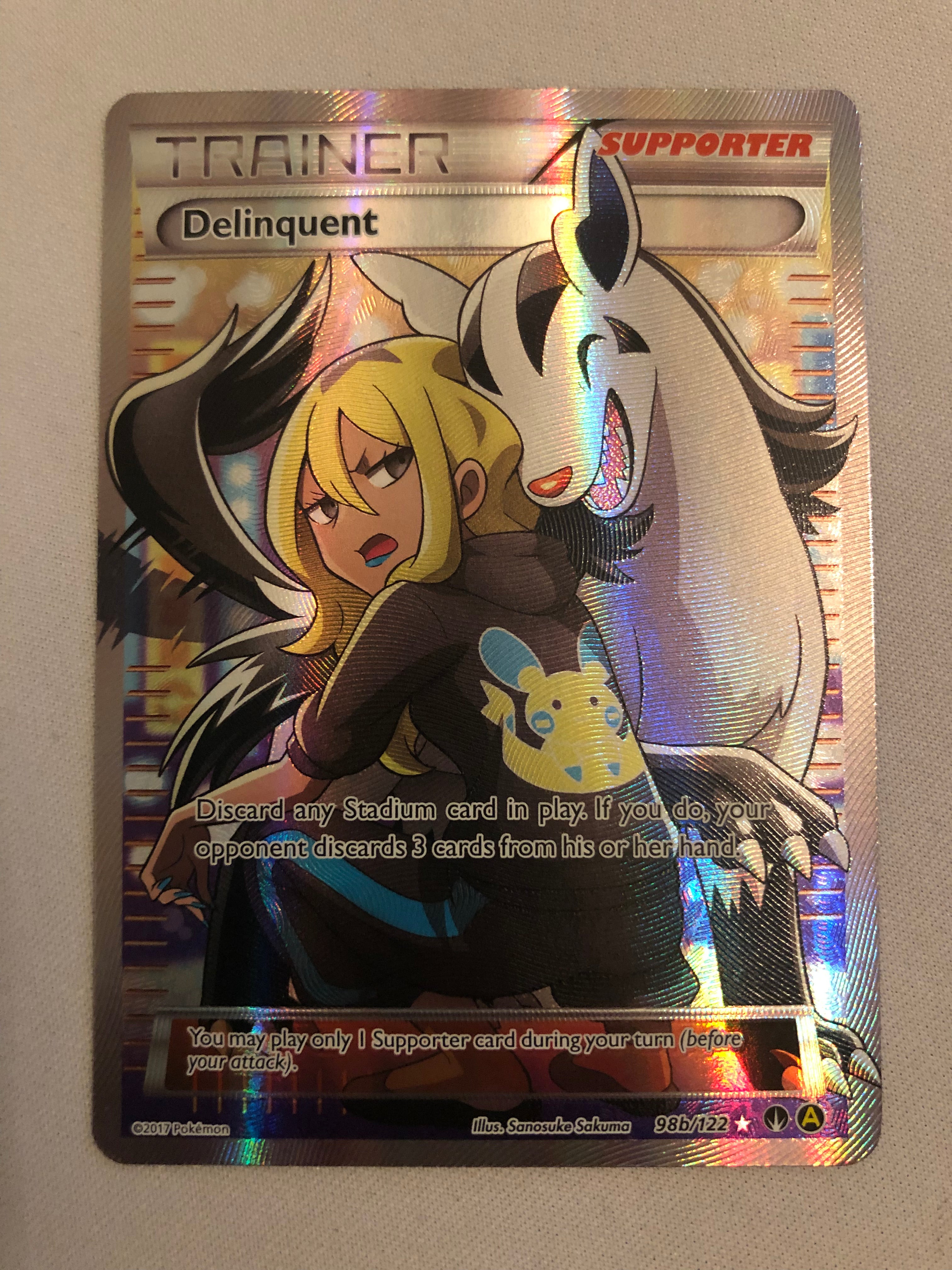 pokemon card delinquent Delinquent 98b/122 Ultra Rare Full Art Pokemon Card Near Mint