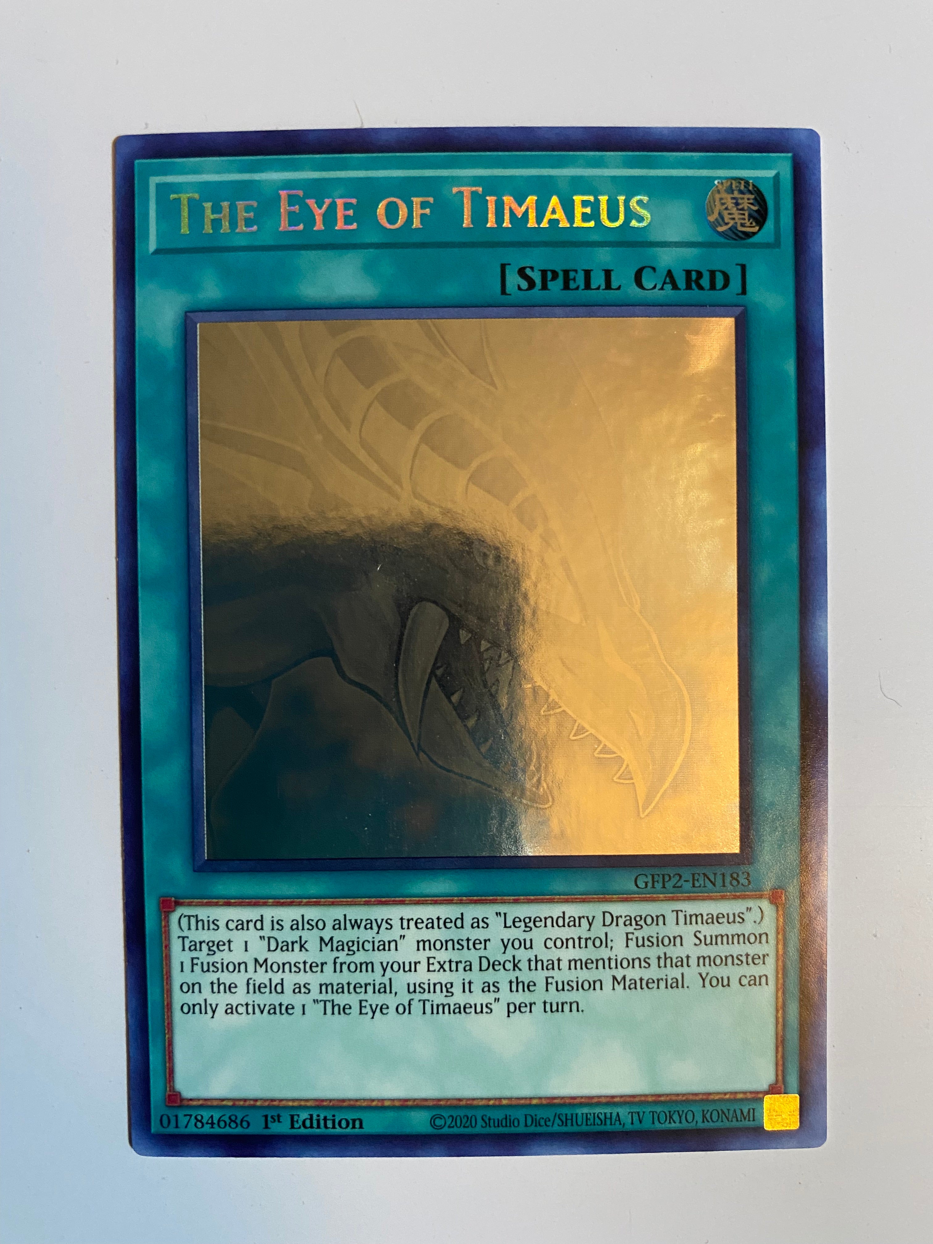 Yugioh The Eye of Timaeus GFP2-EN183 1st Edition Ghost Rare Near Mint Yugioh The Eye of Timaeus GFP2-EN183 1st Edition Ghost Rare Near Mint