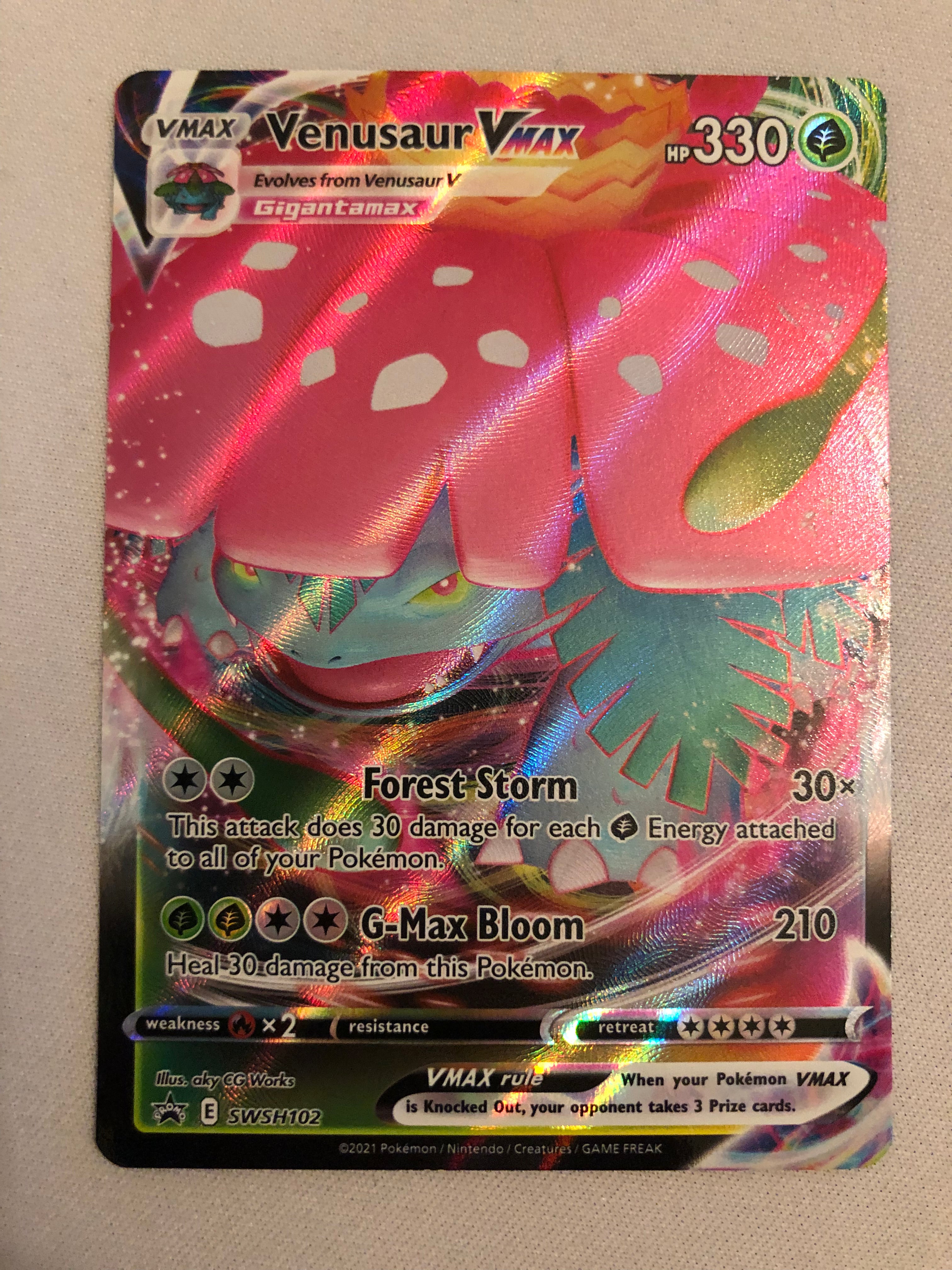 Venusaur VMAX SWSH102 Black Star Promo Holo Rare Pokemon Card Near Min