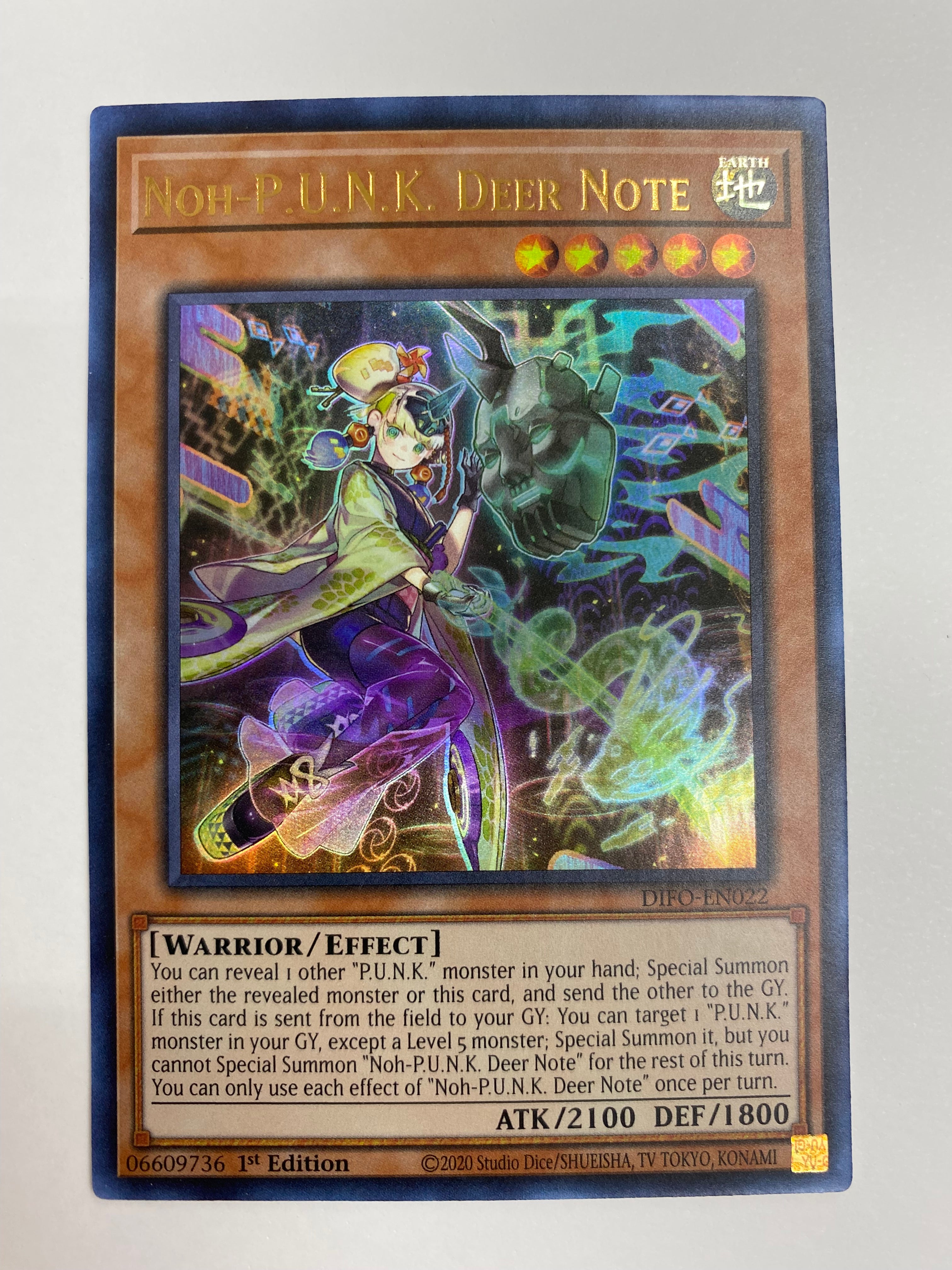 Yugioh Noh-P.U.N.K. Deer Note DIFO-EN022 Ultra Rare 1st Edition Near M