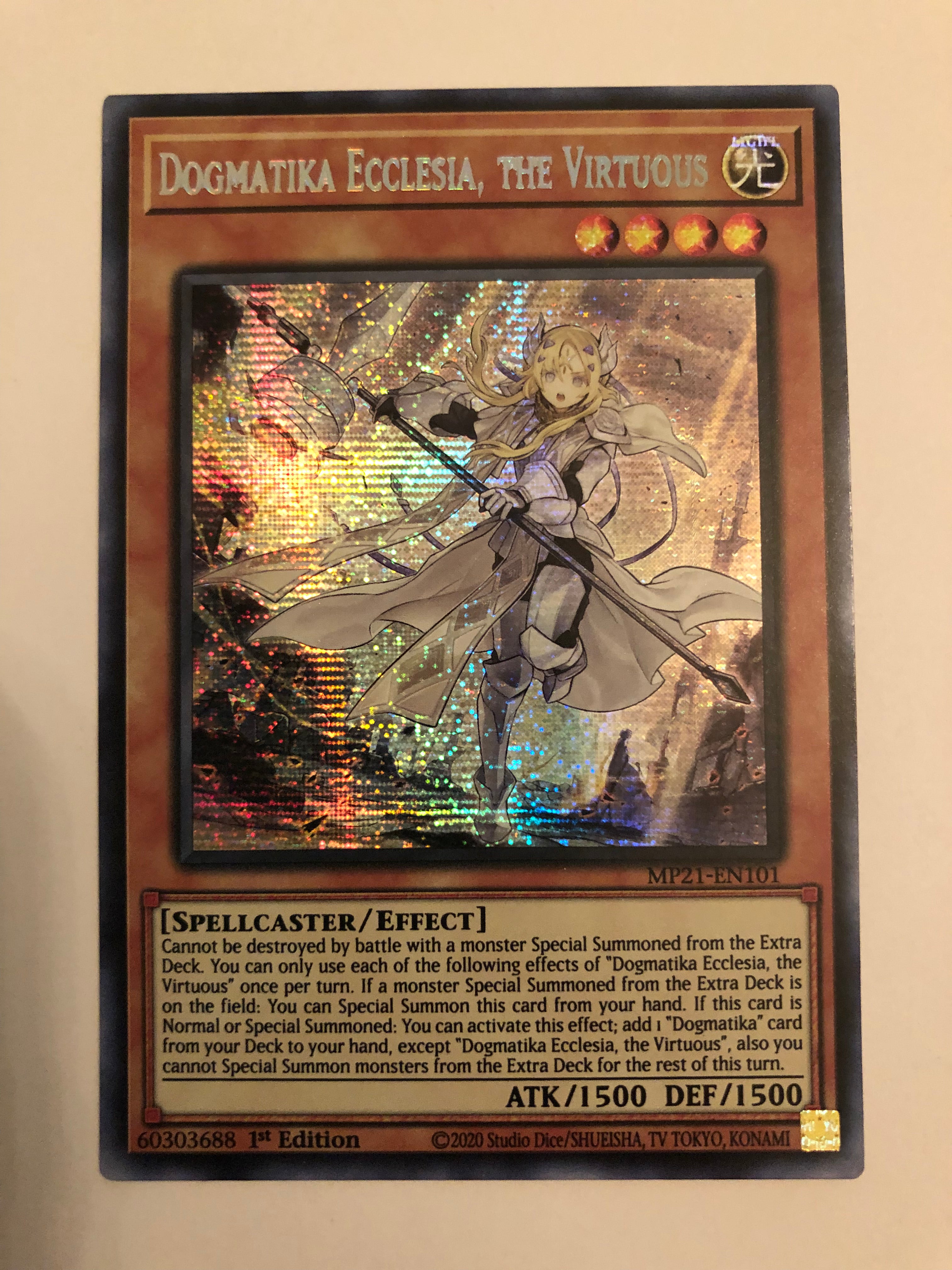 Yugioh Dogmatika Ecclesia, The Virtuous MP21-EN101 1st Edition Secret