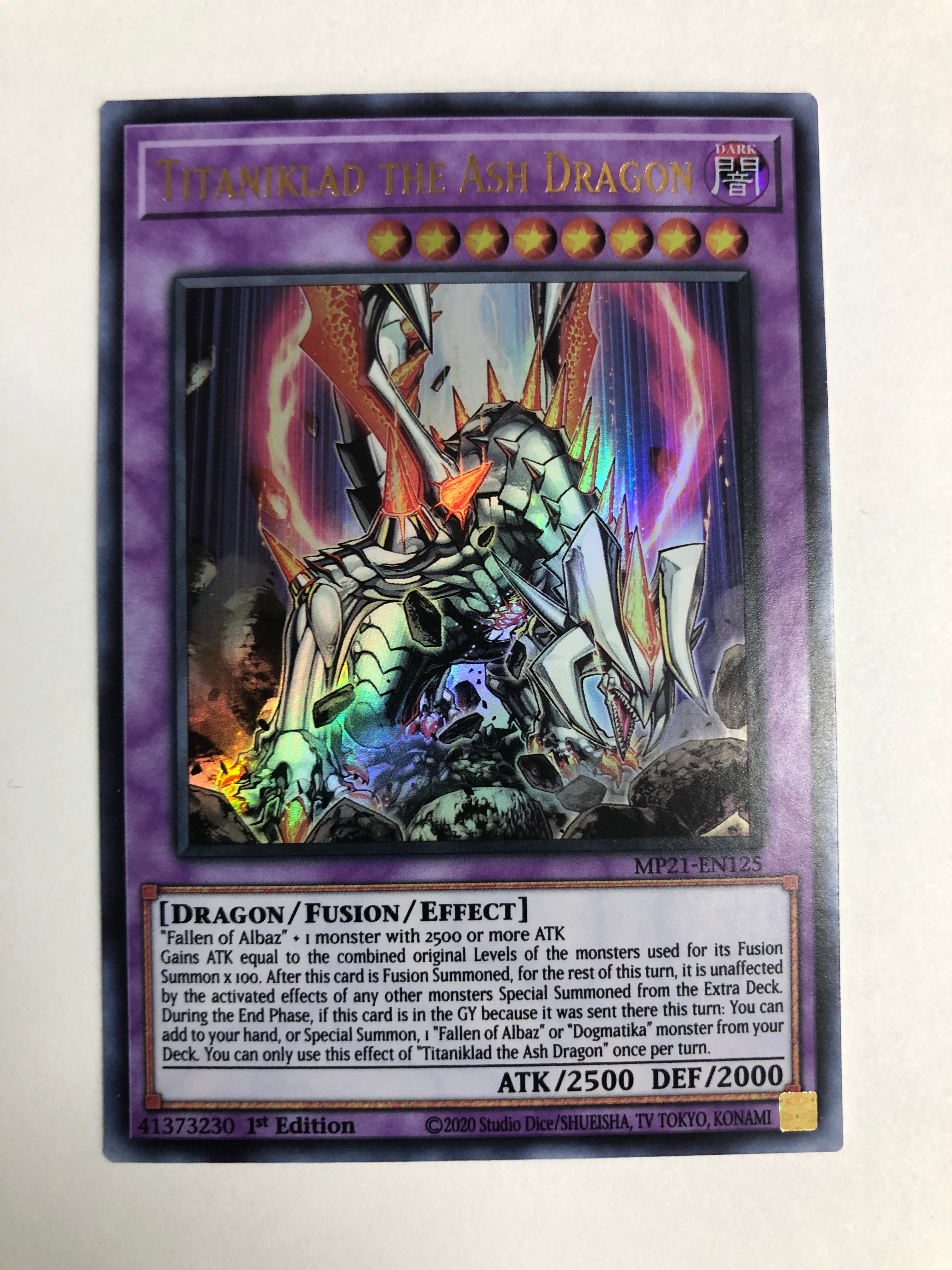ash yugioh card Yugioh Titaniklad The Ash Dragon MP21-EN125 Ultra Rare 1st Edition Nea