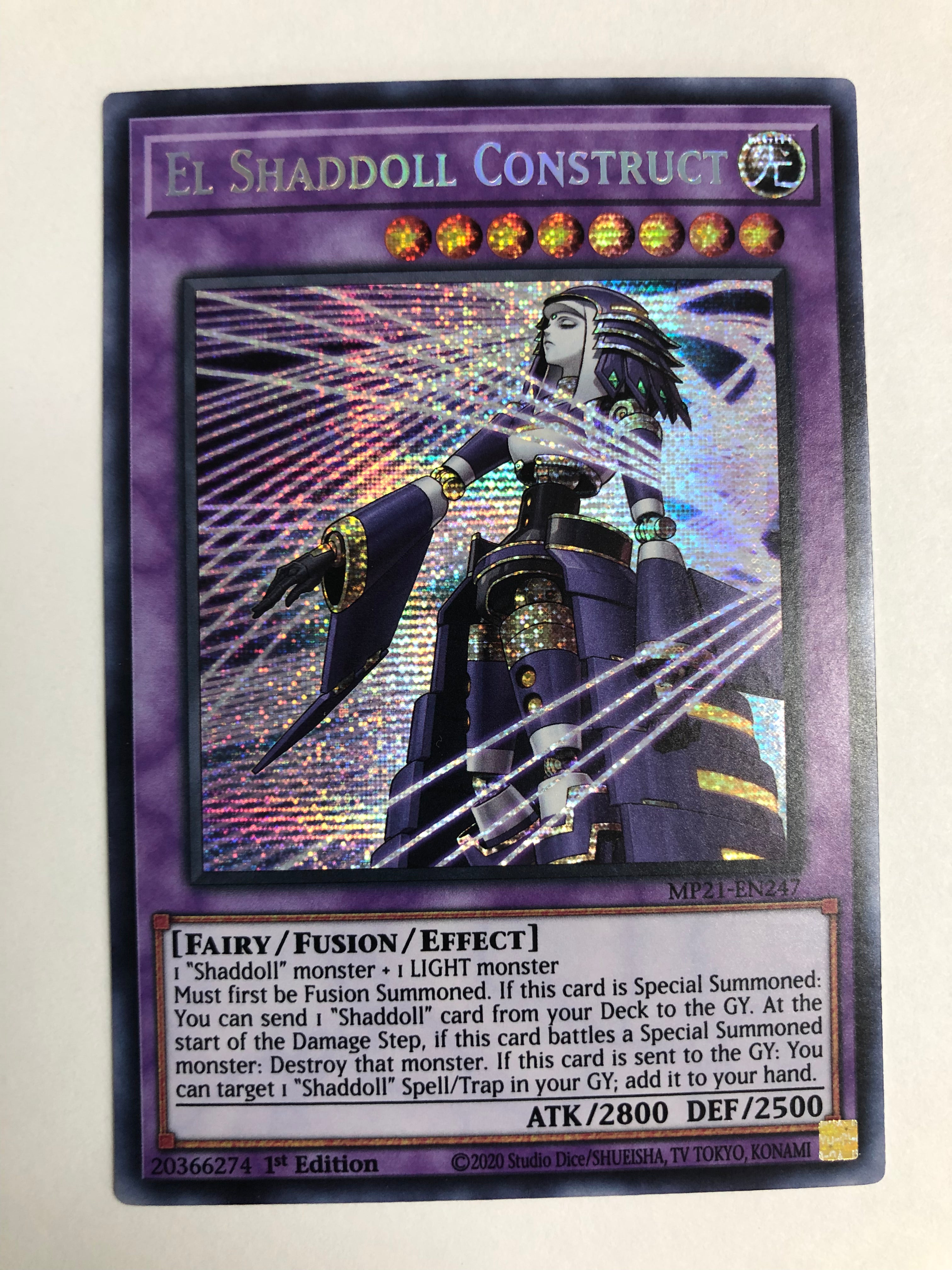 shaddoll yugioh cards Yugioh El Shaddoll Construct MP21-EN247 Prismatic Secret Rare 1st Edit