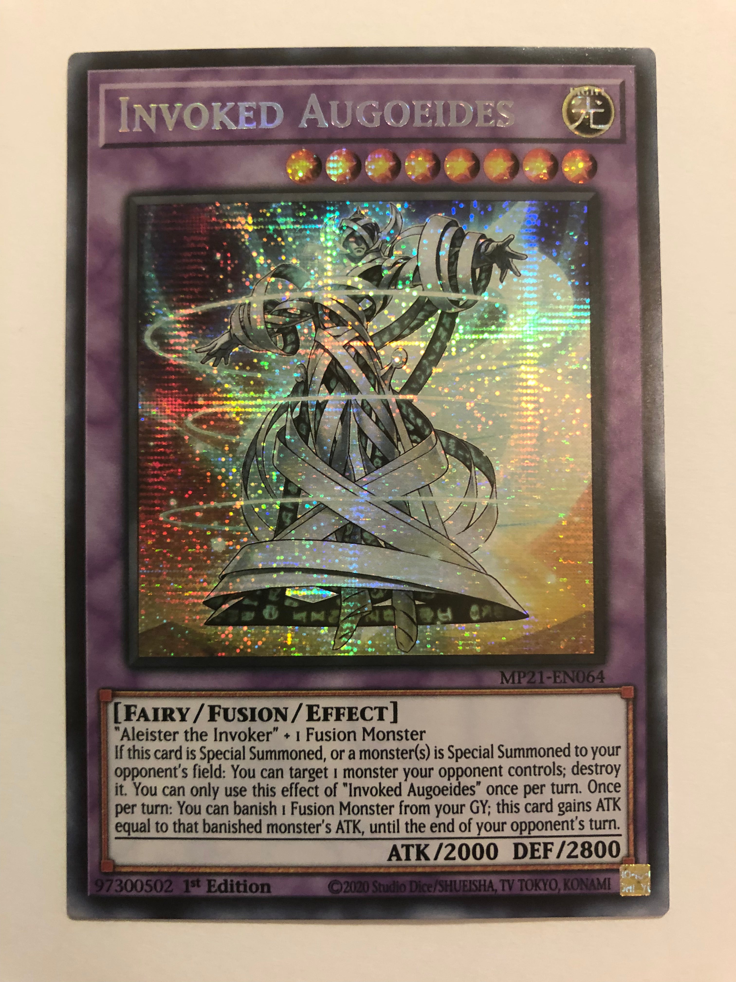 Yugioh Invoked Augoeides MP21-EN064 Prismatic Secret Rare 1st Edition